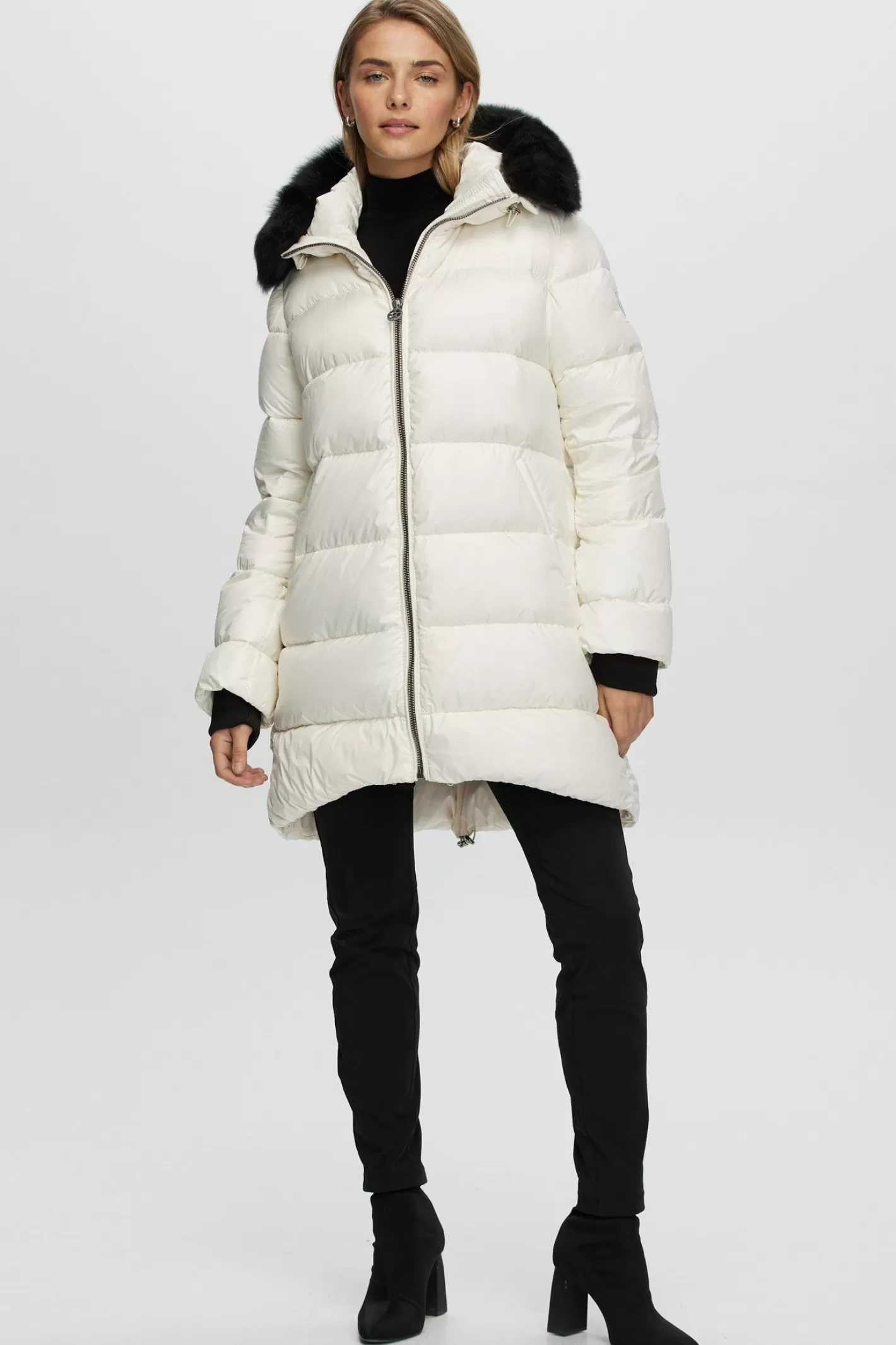 Women GORSKI Montreal APRES-SKI JACKET WITH DETACHABLE TOSCANA SHEARLING LAMB HOOD TRIM