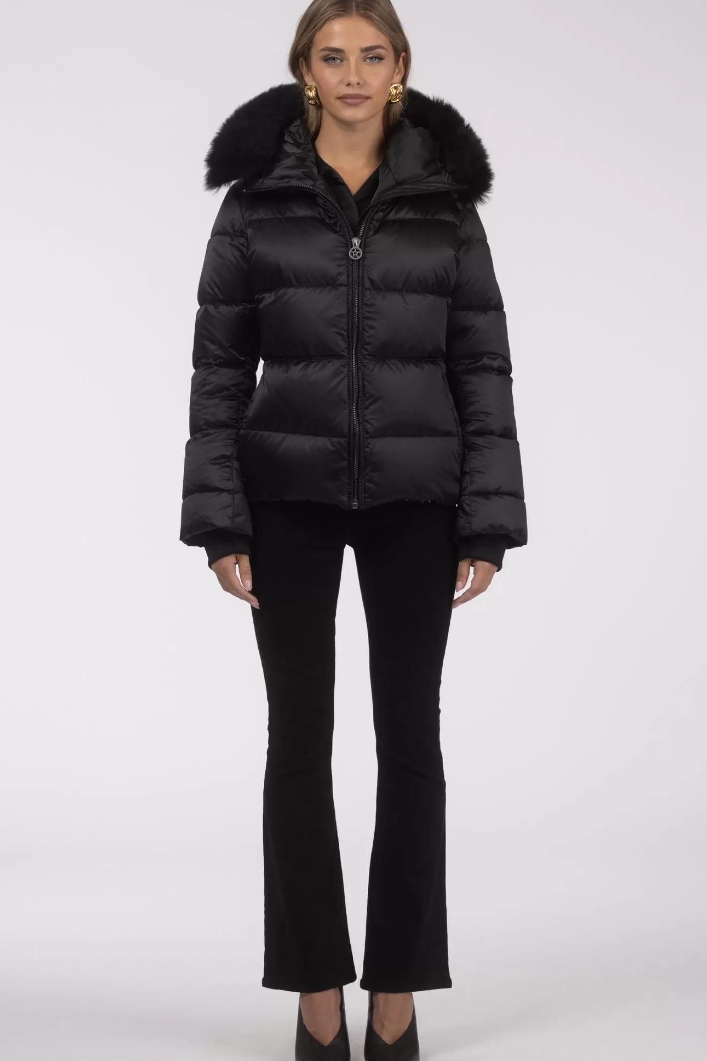 Women GORSKI Montreal Après-Ski Jacket With Detachable Toscana Shearling Lamb Hood Trim