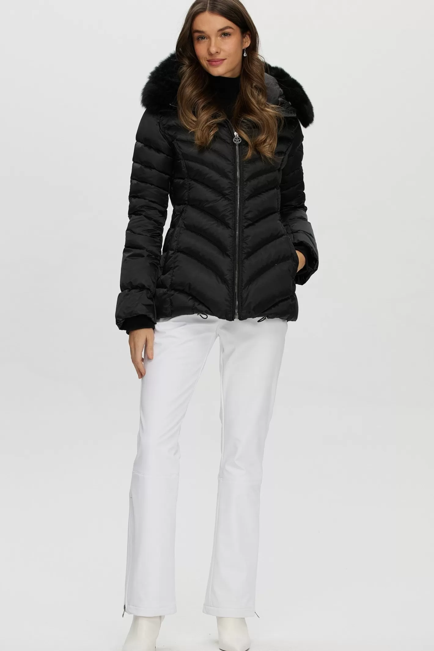 Women GORSKI Montreal Après-Ski Jacket With Detachable Toscana Shearling Lamb Hood Trim