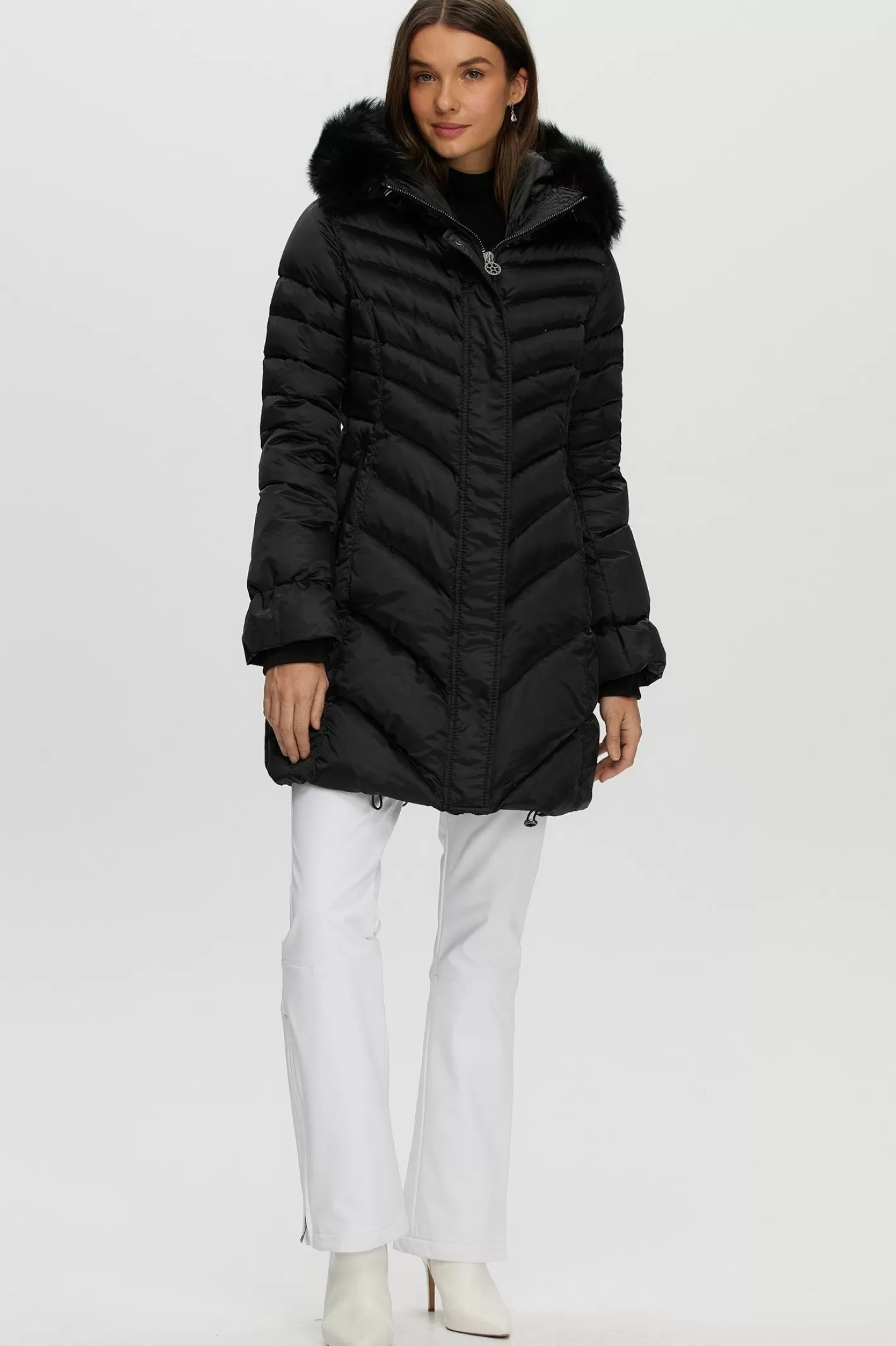 Women GORSKI Montreal Après-Ski Jacket With Detachable Toscana Shearling Lamb Hood Trim