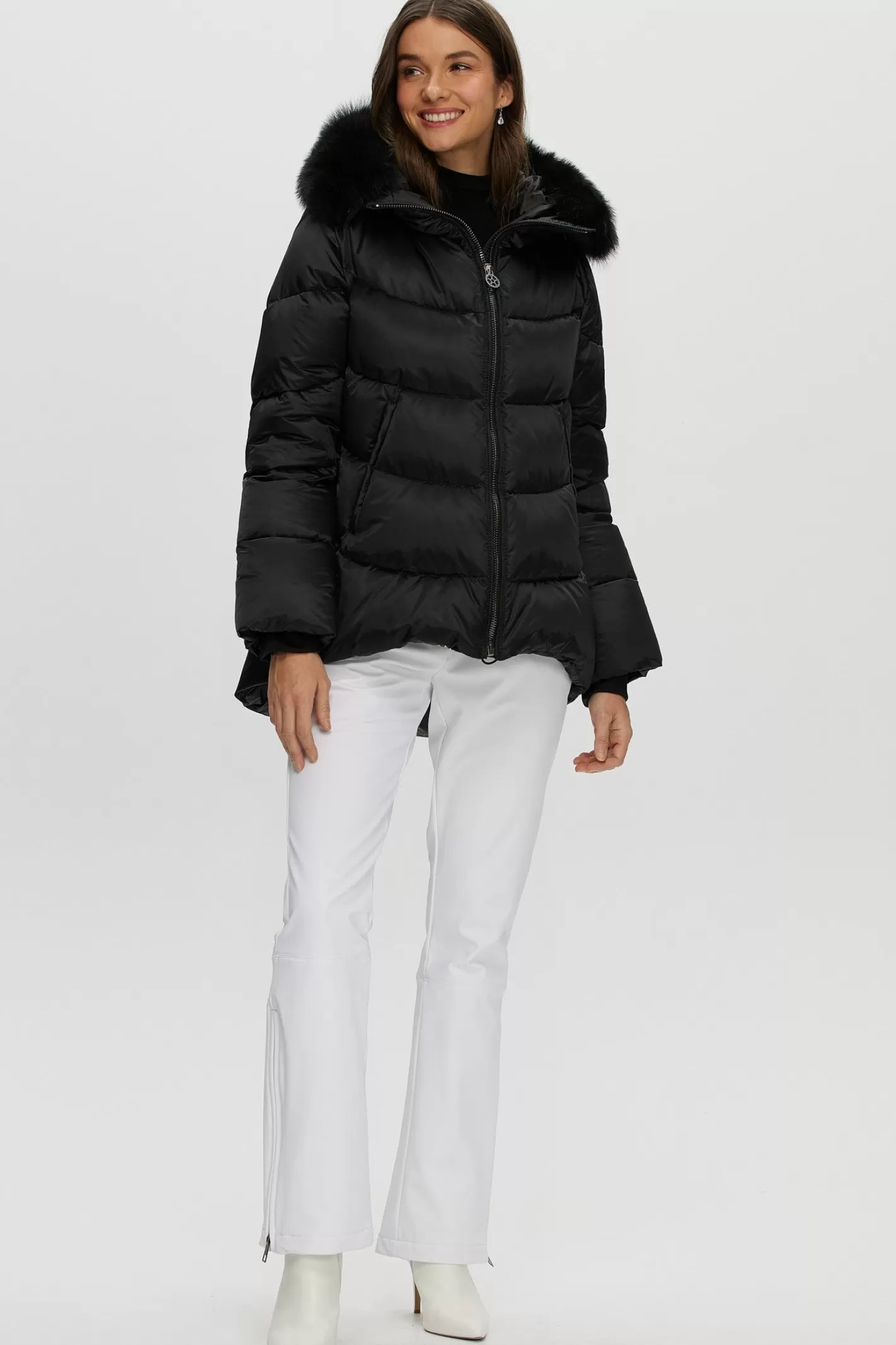 Women GORSKI Montreal Après-Ski Jacket With Detachable Toscana Shearling Lamb Hood Trim