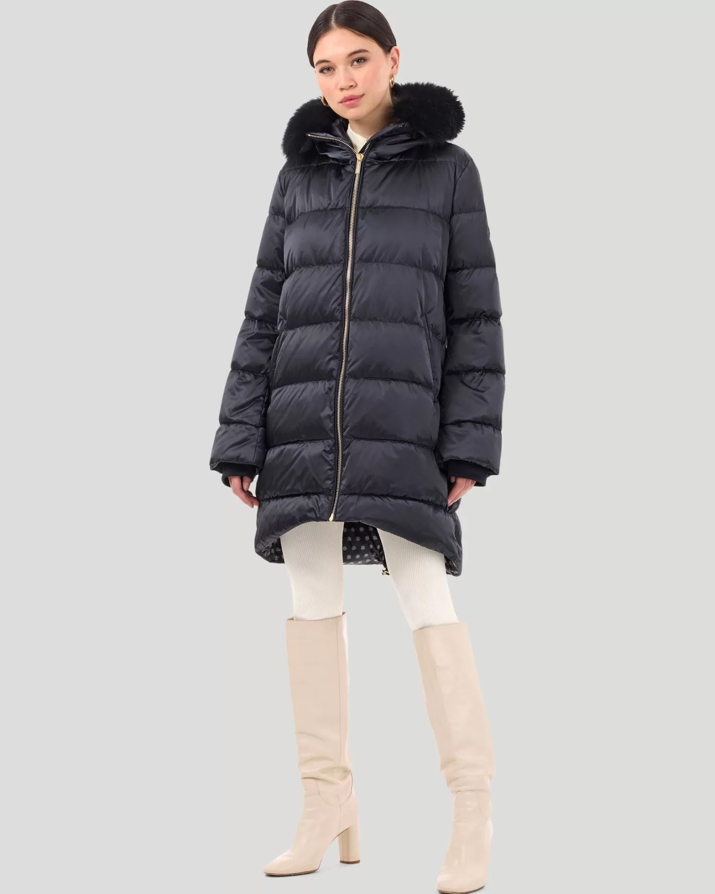 Women GORSKI Montreal Après-Ski Jacket With Detachable Toscana Shearling Lamb Hood Trim