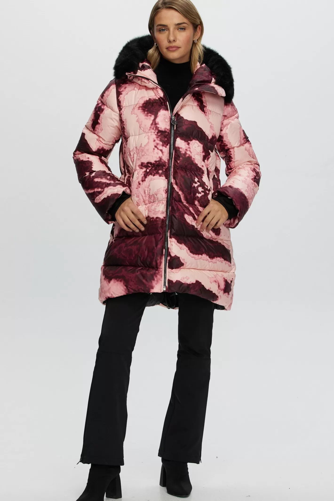 Women GORSKI Montreal Après-Ski Jacket With Detachable Toscana Shearling Lamb Hood Trim