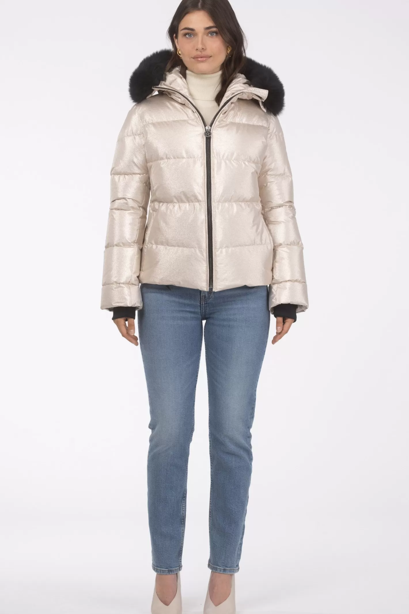 Women GORSKI Montreal Après-Ski Jacket With Detachable Toscana Shearling Lamb Hood Trim