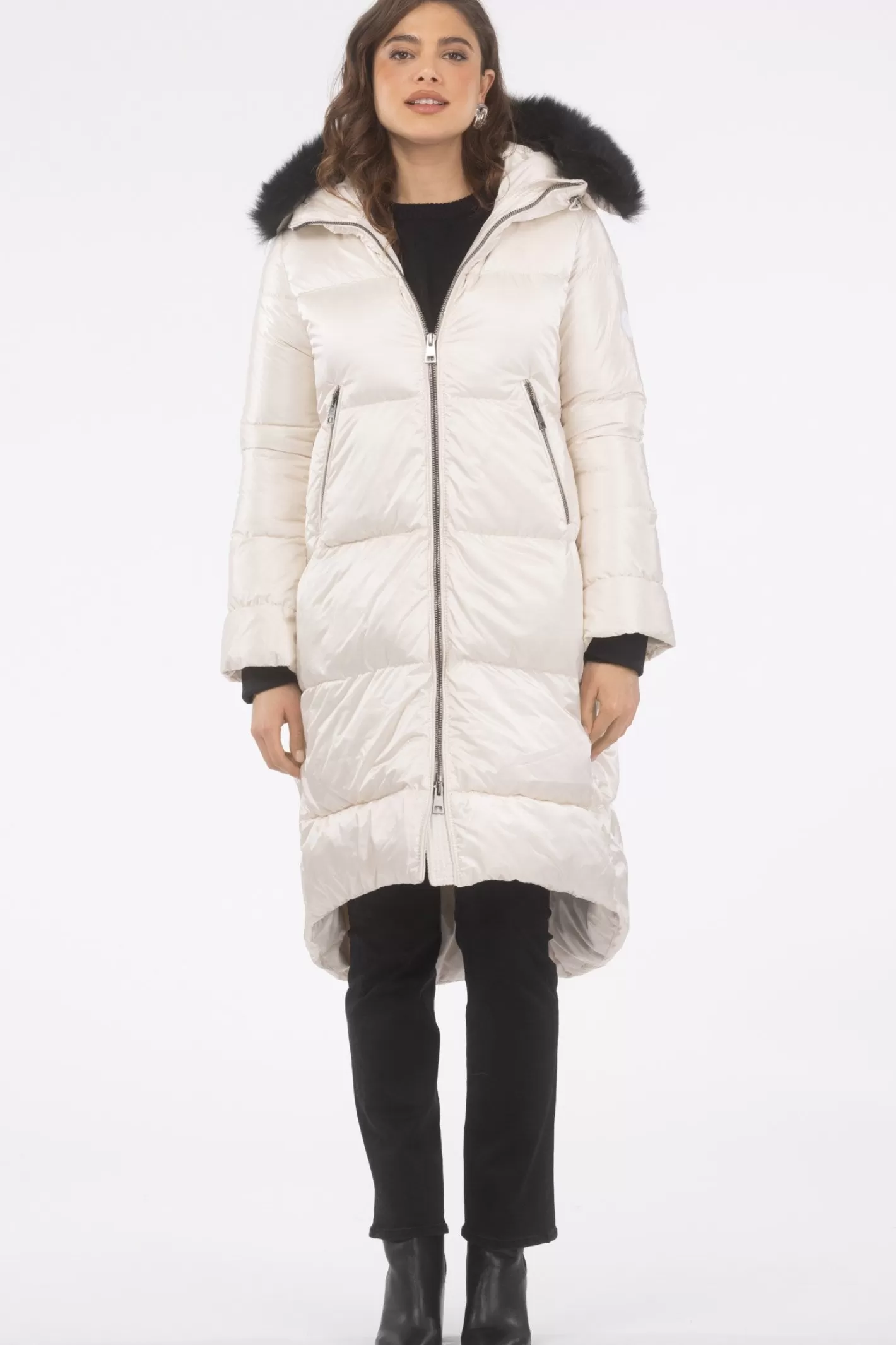 Women GORSKI Montreal Après-Ski Jacket With Detachable Toscana Shearling Lamb Hood Trim