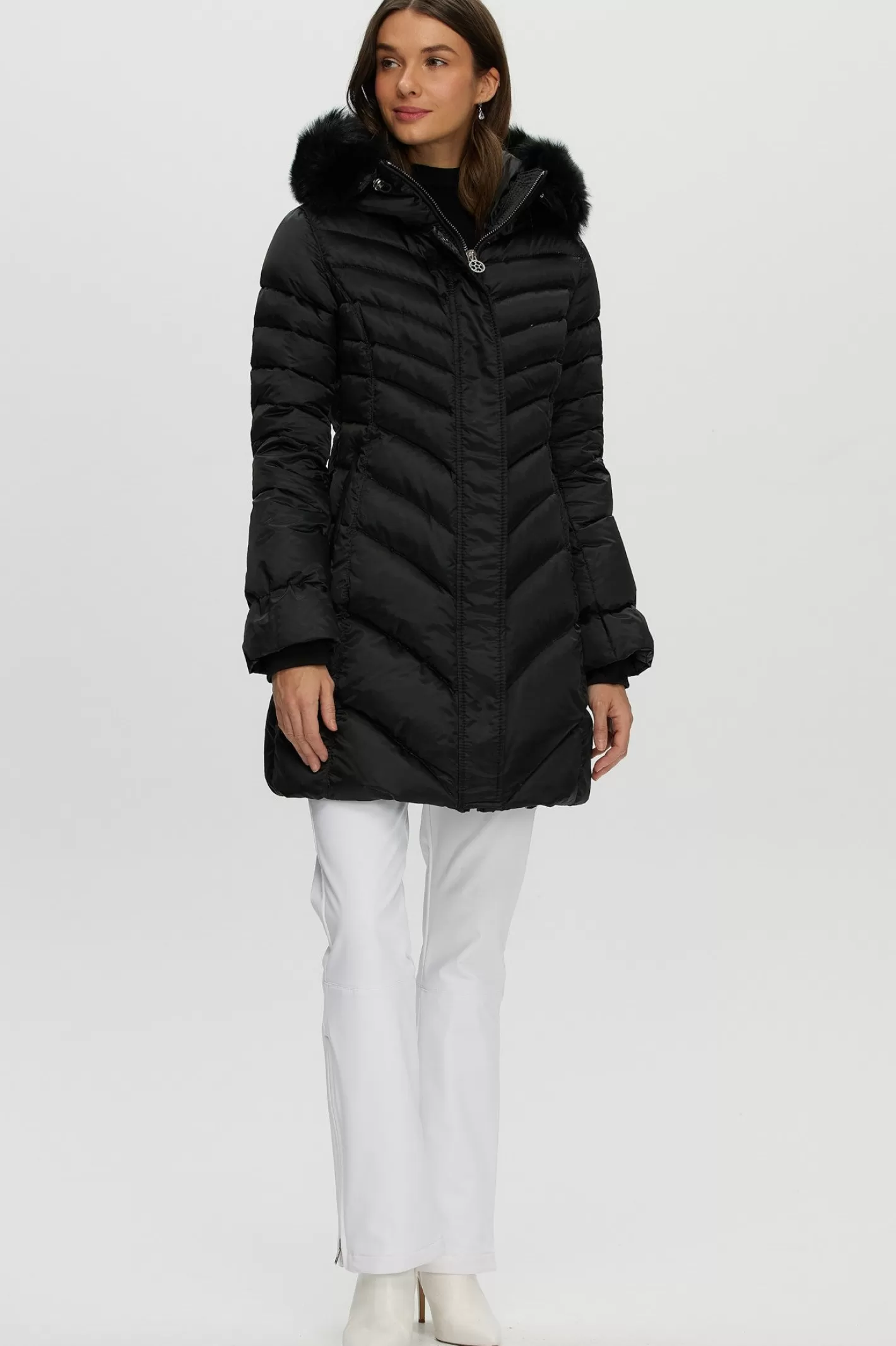 Women GORSKI Montreal Après-Ski Jacket With Detachable Toscana Shearling Lamb Hood Trim