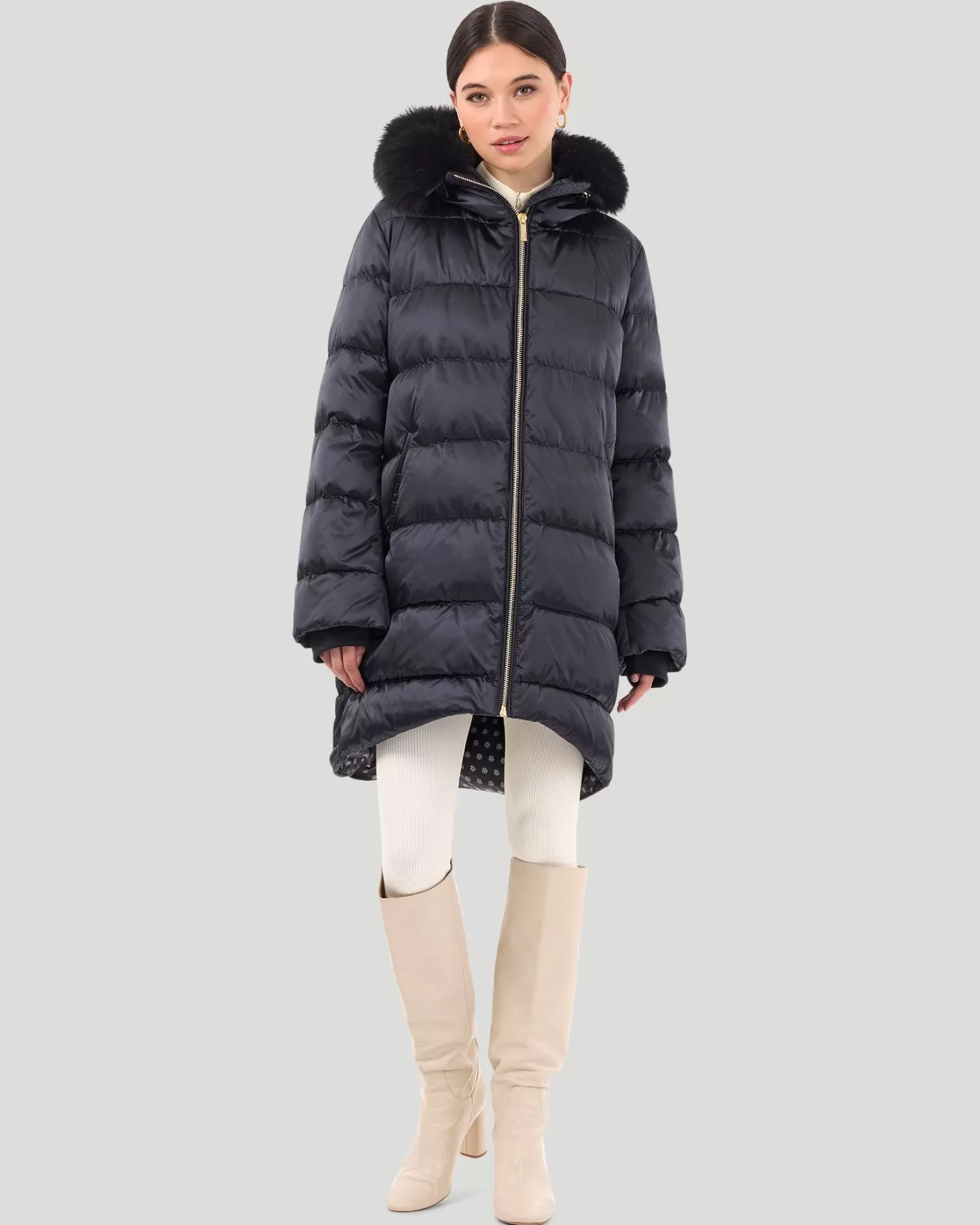 Women GORSKI Montreal Après-Ski Jacket With Detachable Toscana Shearling Lamb Hood Trim