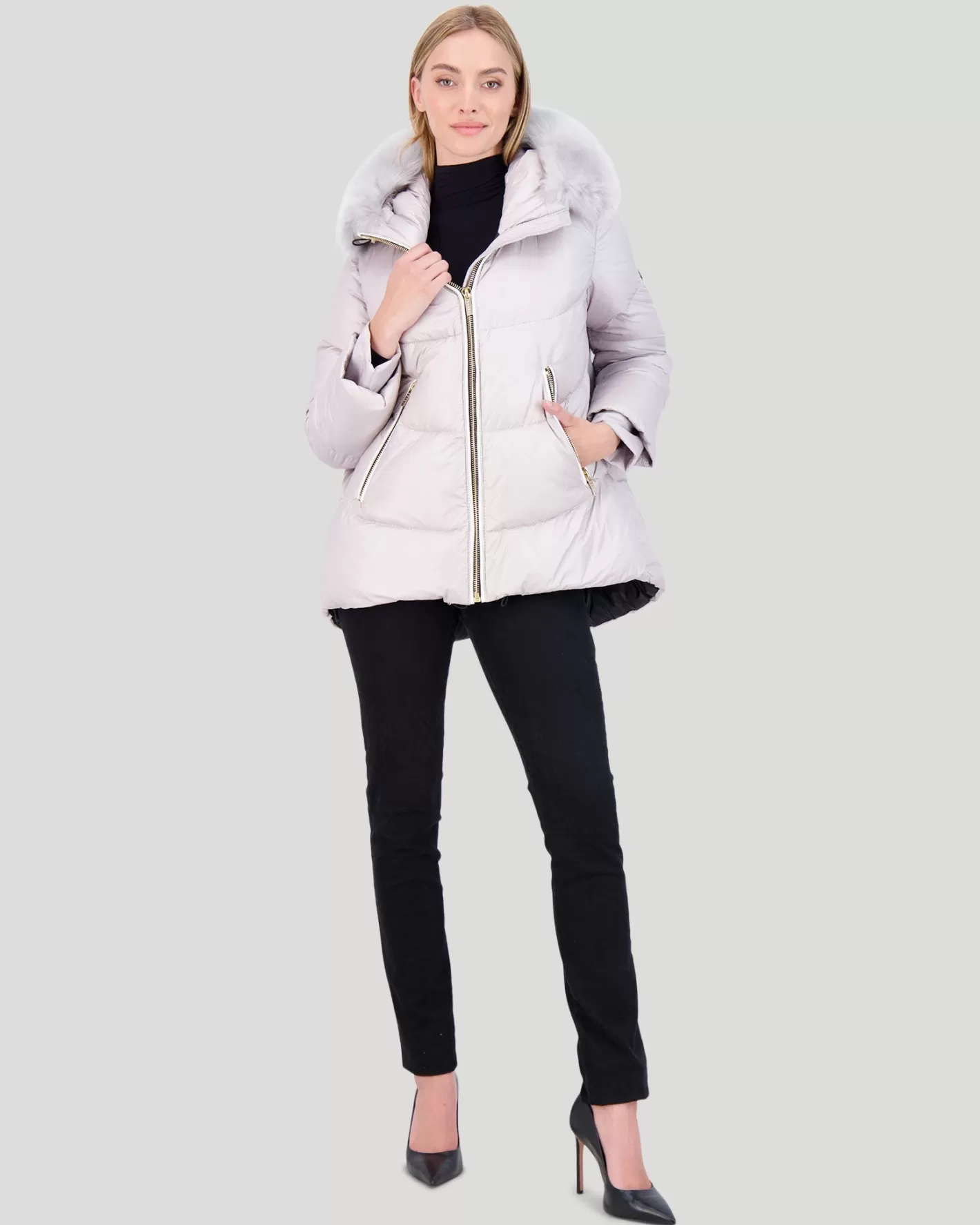 Women GORSKI Montreal Après-Ski Jacket With Detachable Toscana Shearling Lamb Hood Trim