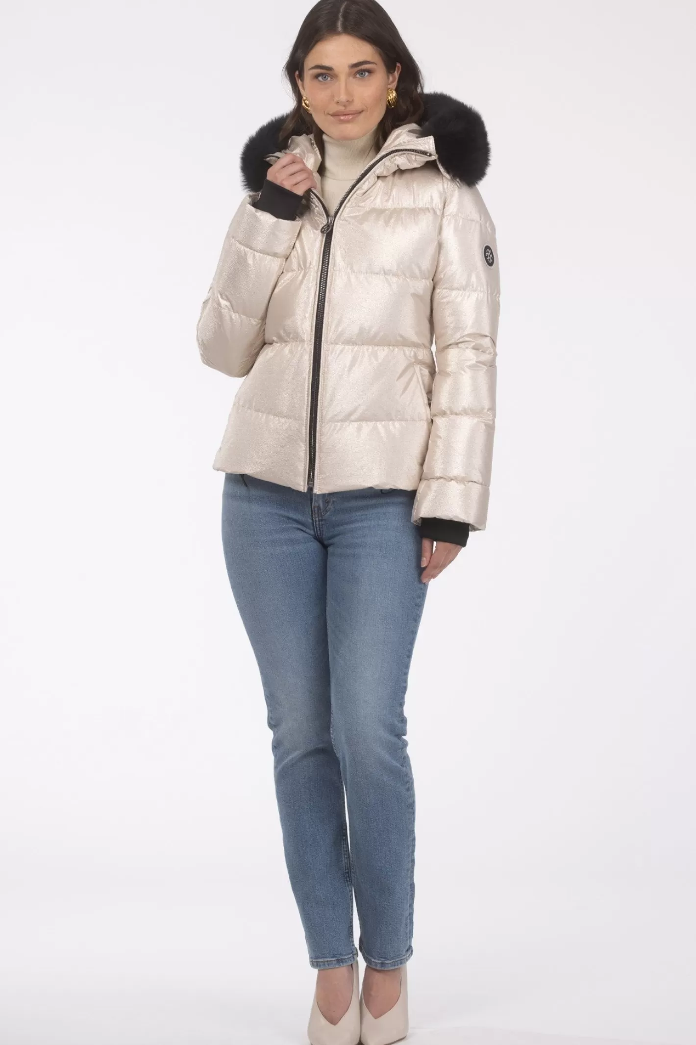 Women GORSKI Montreal Après-Ski Jacket With Detachable Toscana Shearling Lamb Hood Trim