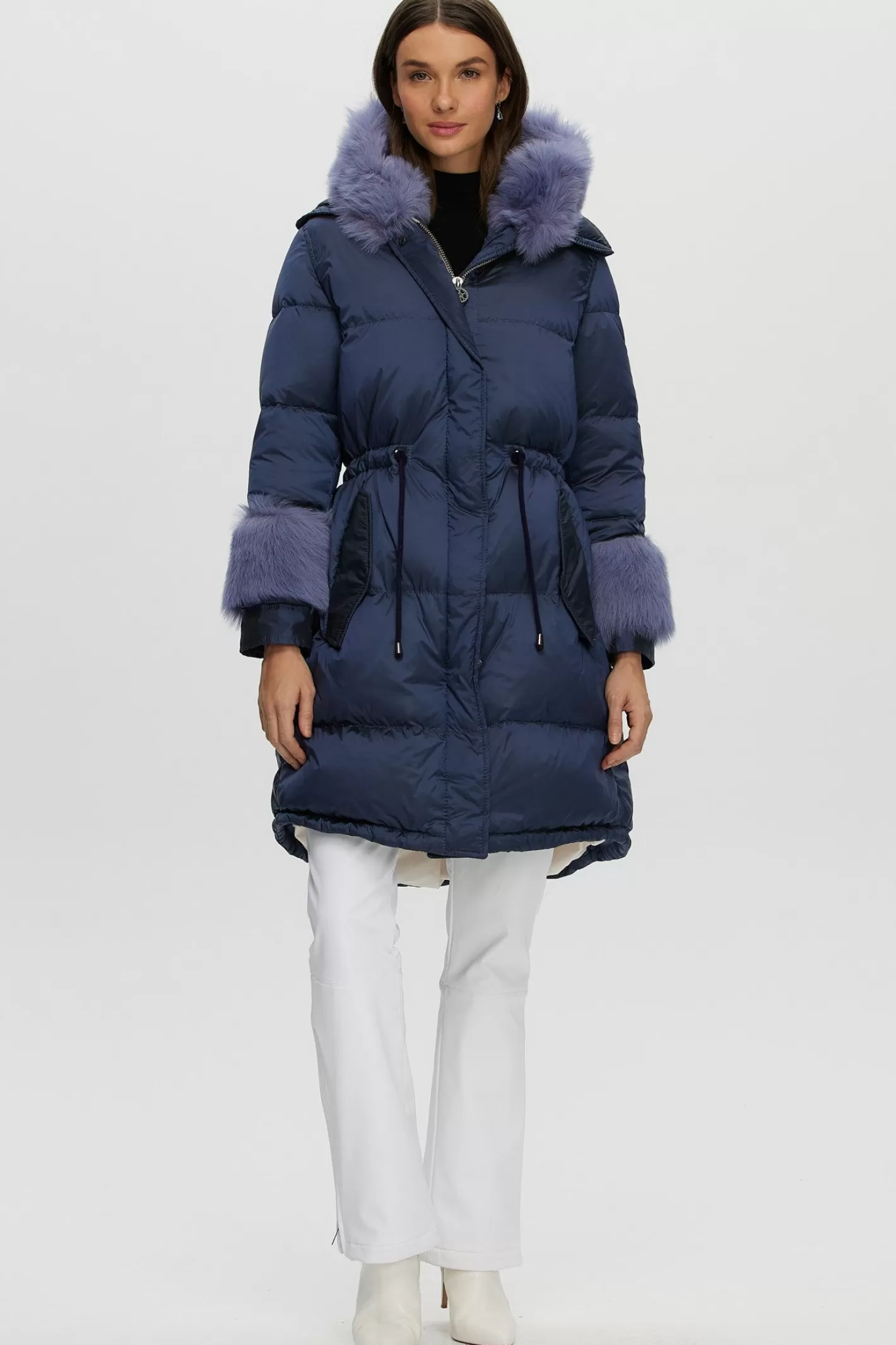 Women GORSKI Montreal Après-Ski Jacket With Detachable Toscana Shearling Lamb Hood Trim & Toscana Shearling Lamb Cuffs