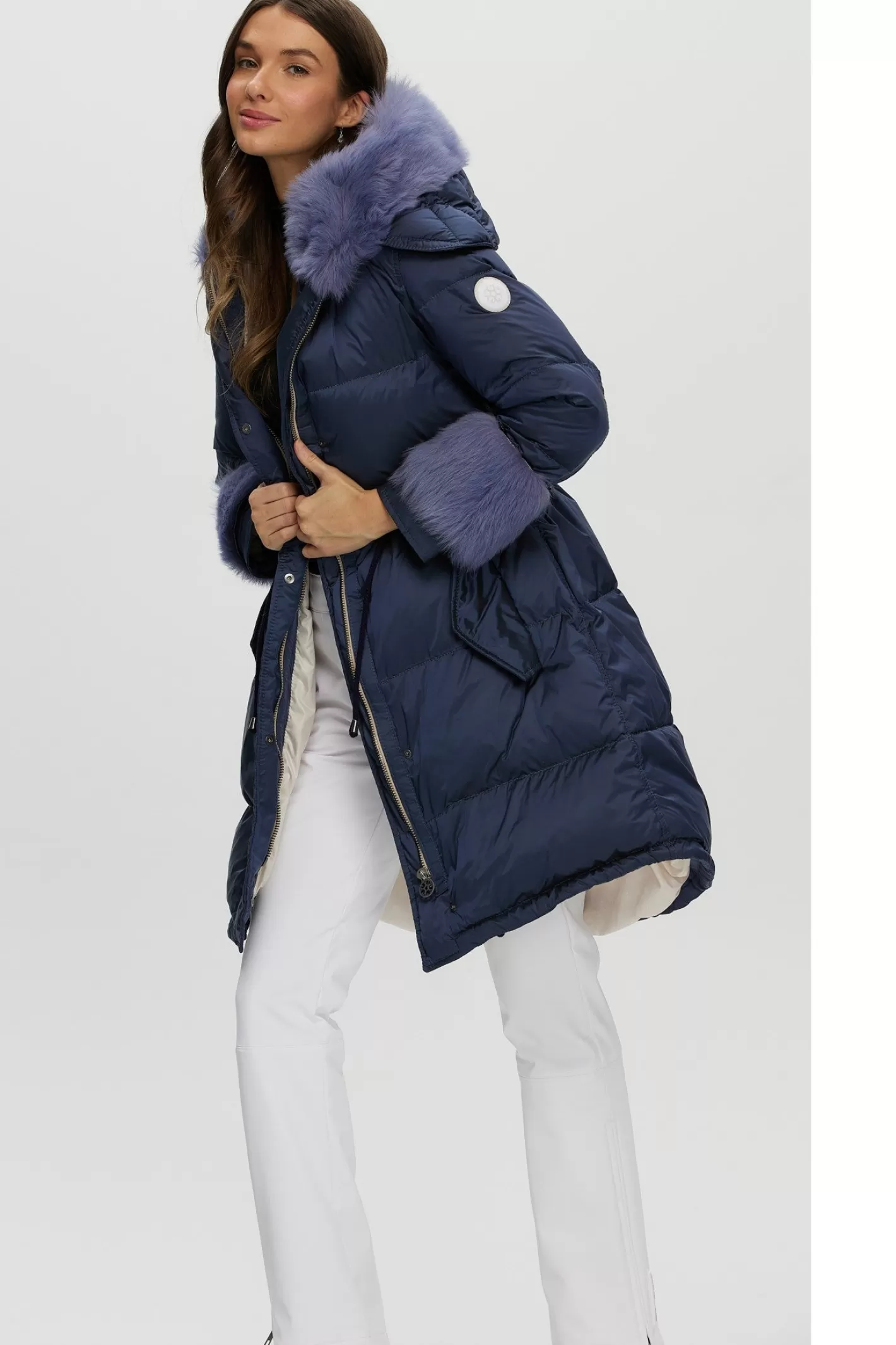 Women GORSKI Montreal Après-Ski Jacket With Detachable Toscana Shearling Lamb Hood Trim & Toscana Shearling Lamb Cuffs
