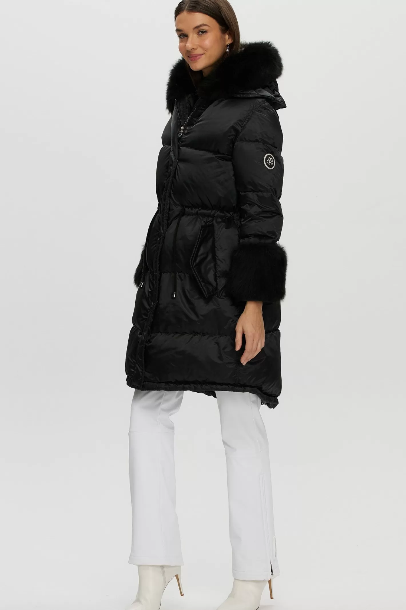 Women GORSKI Montreal Après-Ski Jacket With Detachable Toscana Shearling Lamb Hood Trim & Toscana Shearling Lamb Cuffs