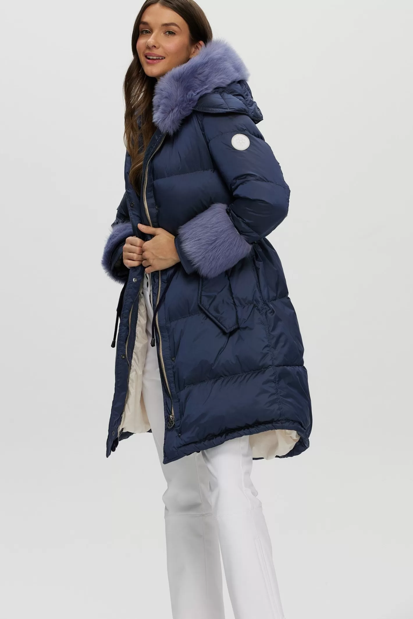 Women GORSKI Montreal Après-Ski Jacket With Detachable Toscana Shearling Lamb Hood Trim & Toscana Shearling Lamb Cuffs