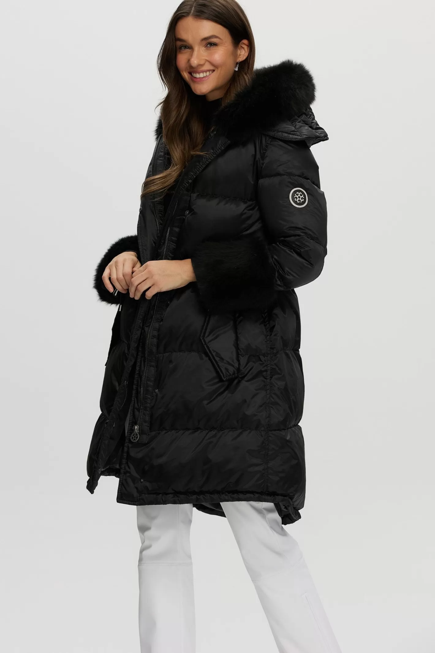 Women GORSKI Montreal Après-Ski Jacket With Detachable Toscana Shearling Lamb Hood Trim & Toscana Shearling Lamb Cuffs