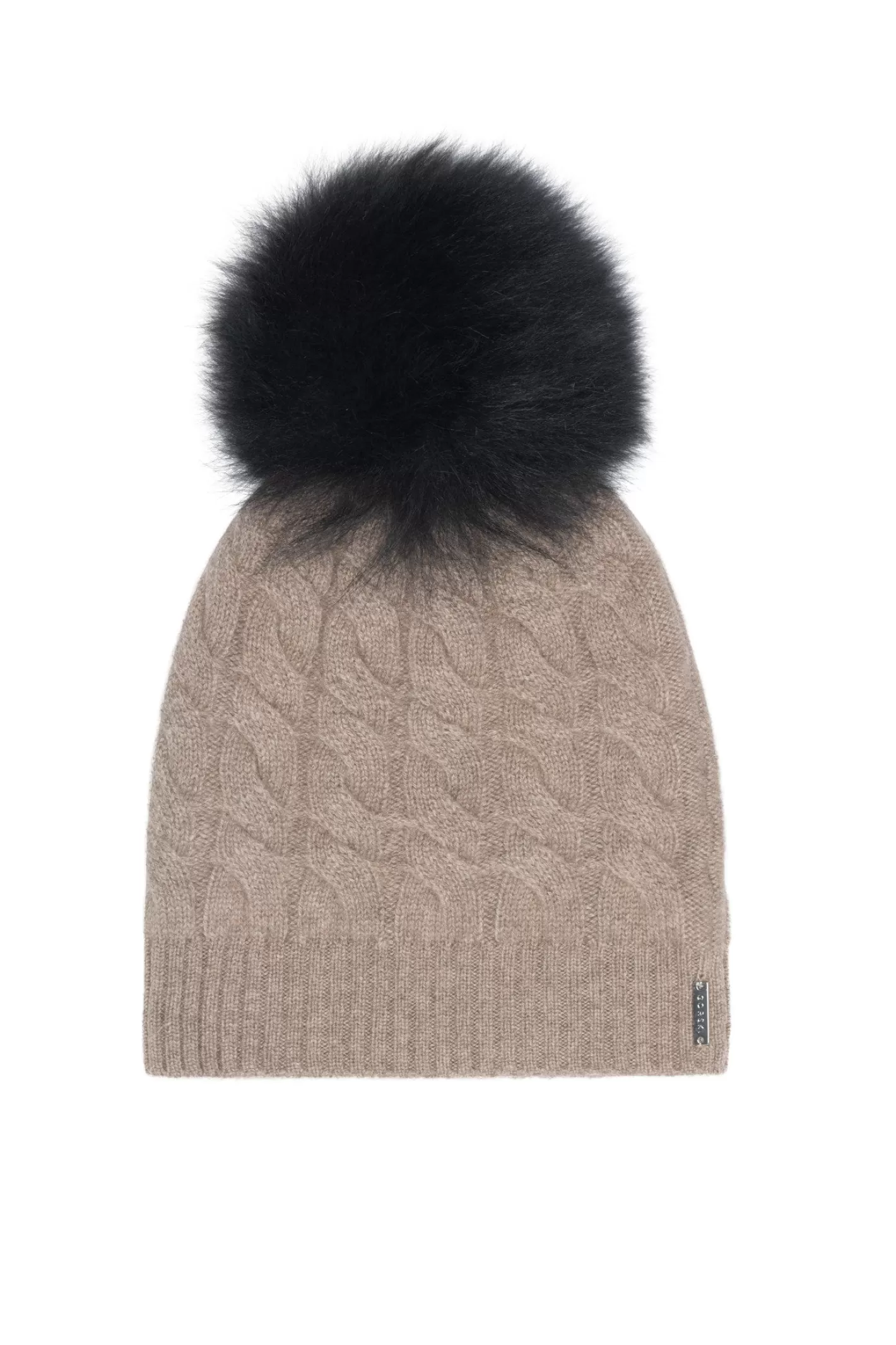 Women GORSKI Montreal Cashmere Cable Knit Hat With Select Lamb Pompom