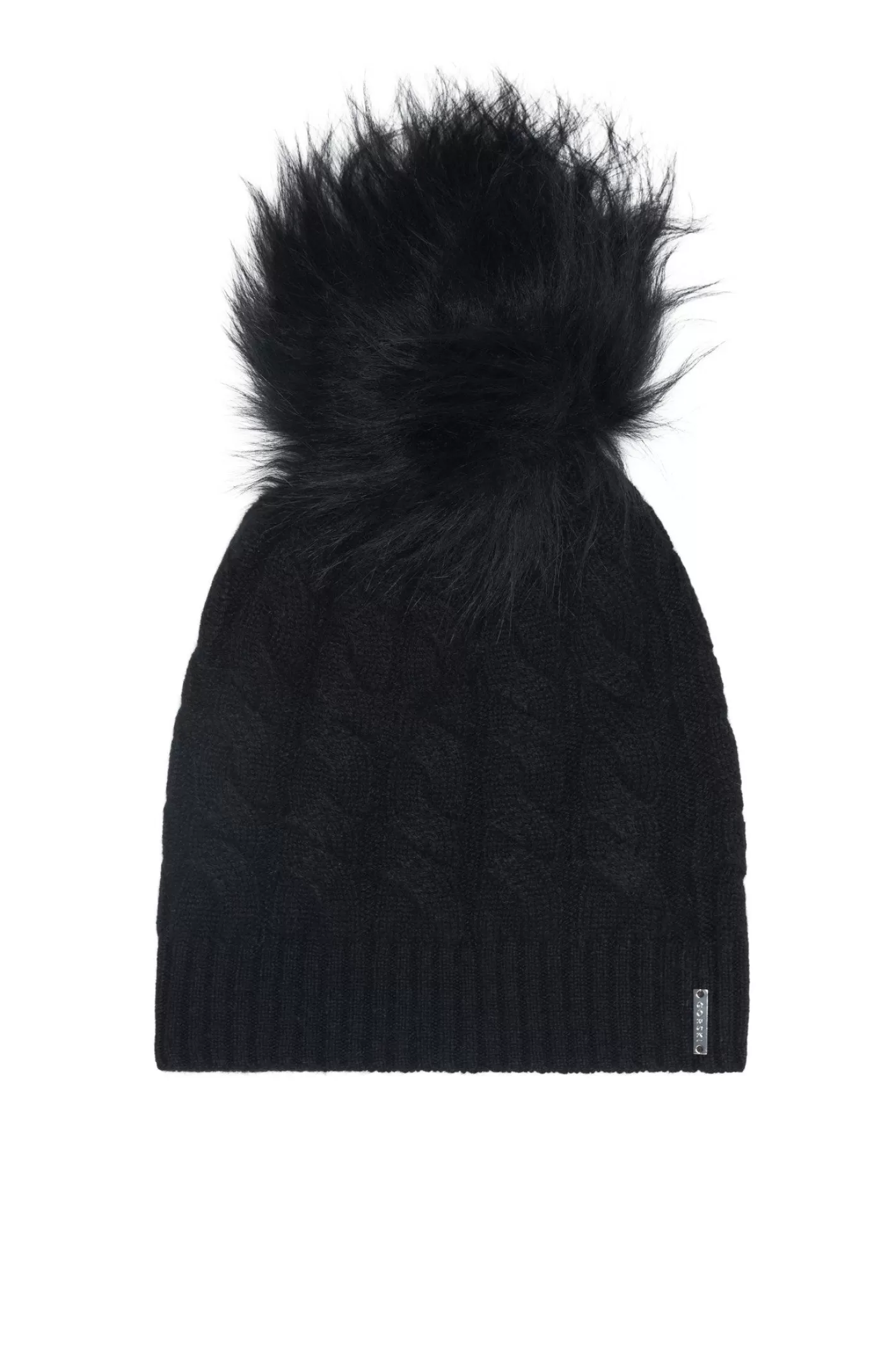 Women GORSKI Montreal Cashmere Cable Knit Hat With Select Lamb Pompom