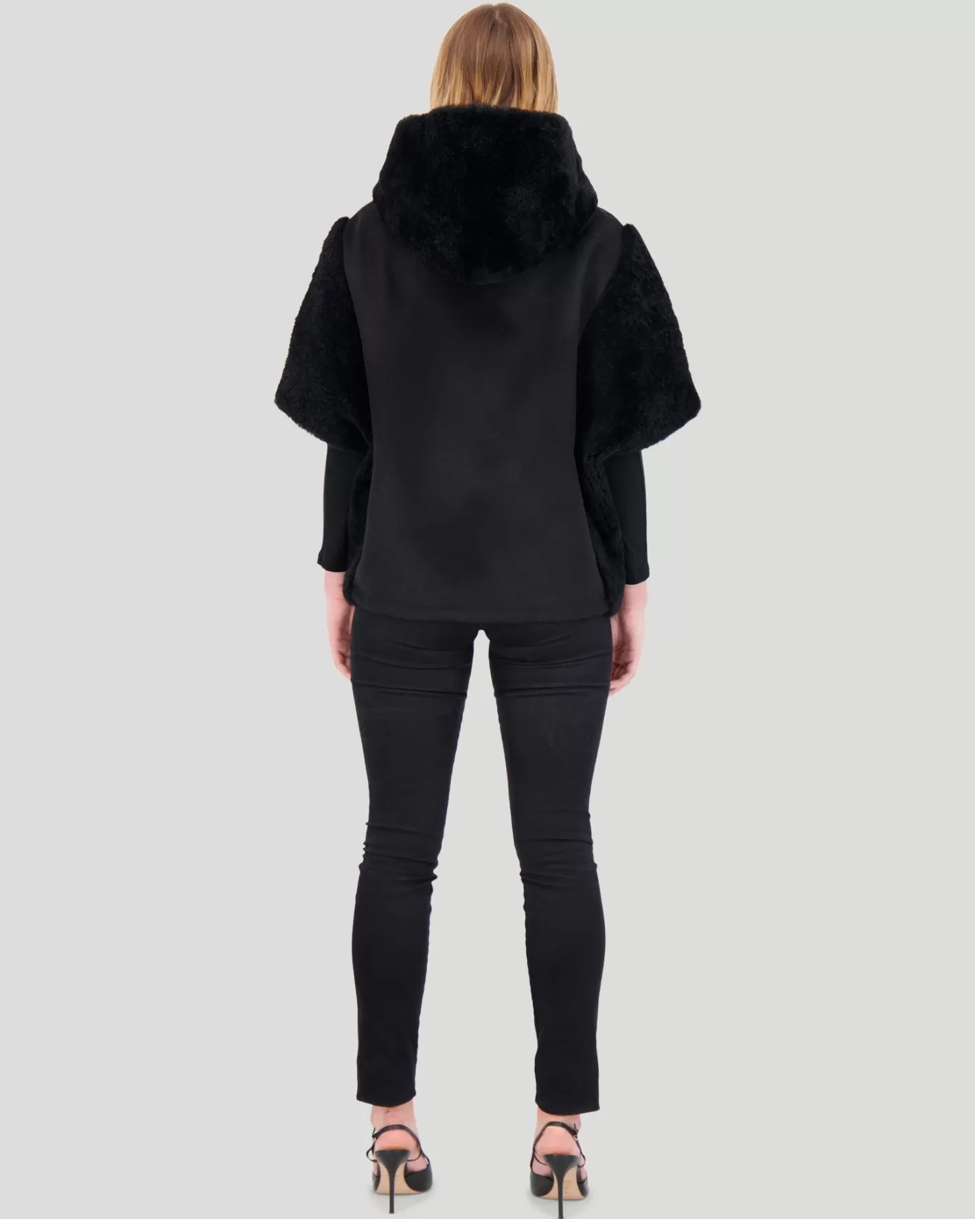 Women GORSKI Montreal Cashmere Jacket With Sheared Select Cashmere Goat Trim And Short Sleeves