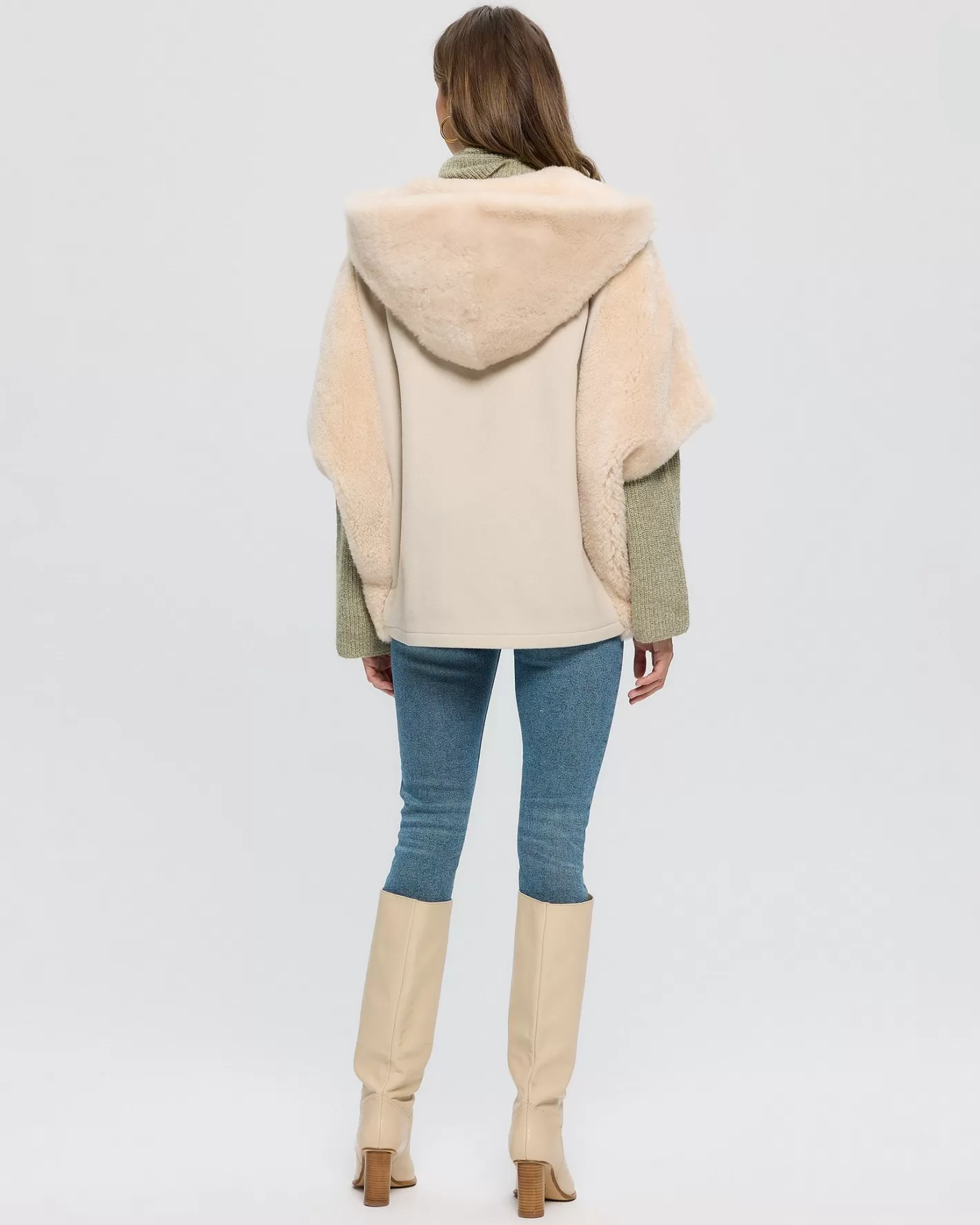 Women GORSKI Montreal Cashmere Jacket With Sheared Select Cashmere Goat Trim And Short Sleeves