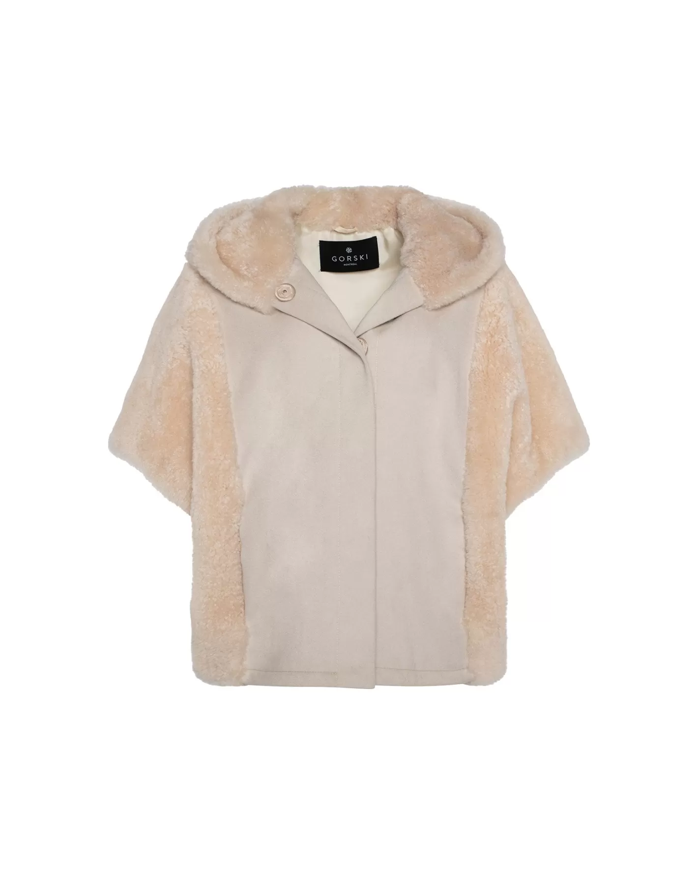 Women GORSKI Montreal Cashmere Jacket With Sheared Select Cashmere Goat Trim And Short Sleeves