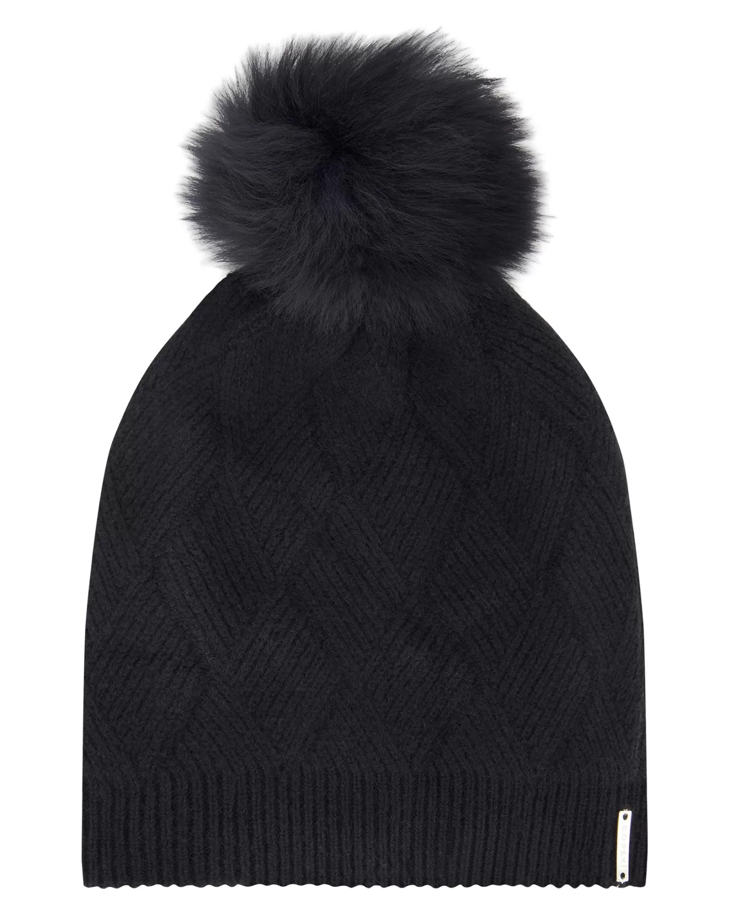 Women GORSKI Montreal Diamond Select Cashmere Knit Hat With Toscana Shearling Lamb Pompom