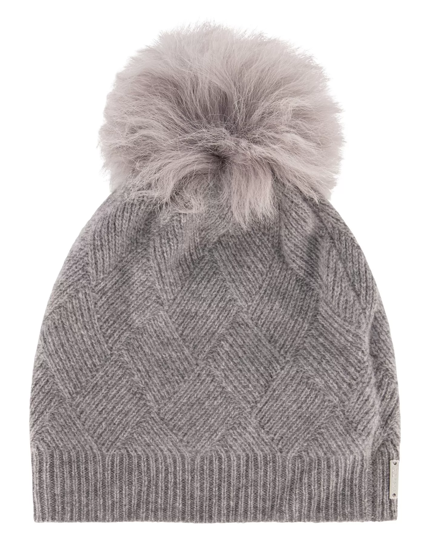 Women GORSKI Montreal Diamond Select Cashmere Knit Hat With Toscana Shearling Lamb Pompom