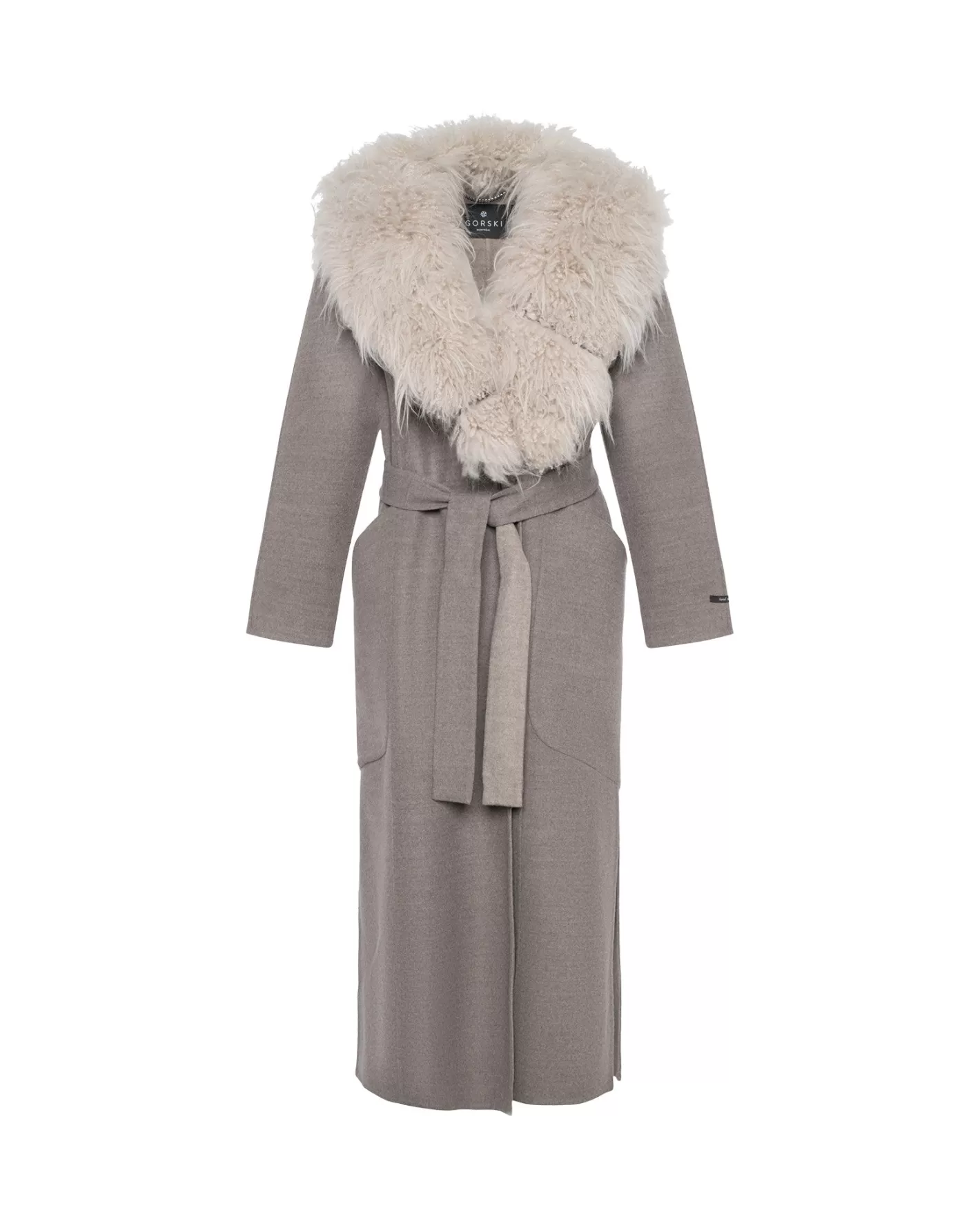 Women GORSKI Montreal Double Face Loro Piana Cashmere & Wool Coat With Det. Select Cashmere Goat Collar, Belt