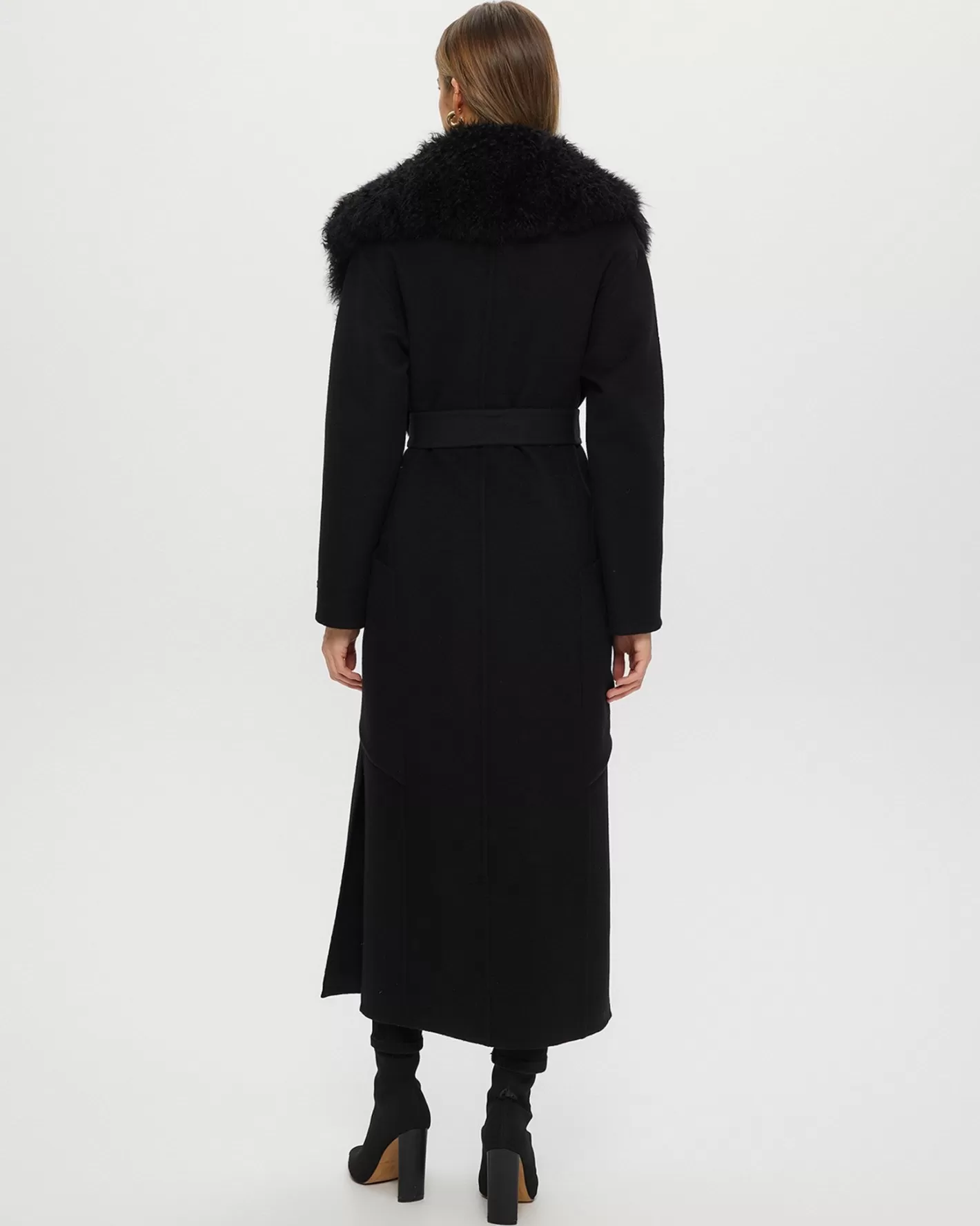 Women GORSKI Montreal Double Face Loro Piana Cashmere & Wool Coat With Det. Select Cashmere Goat Collar, Belt