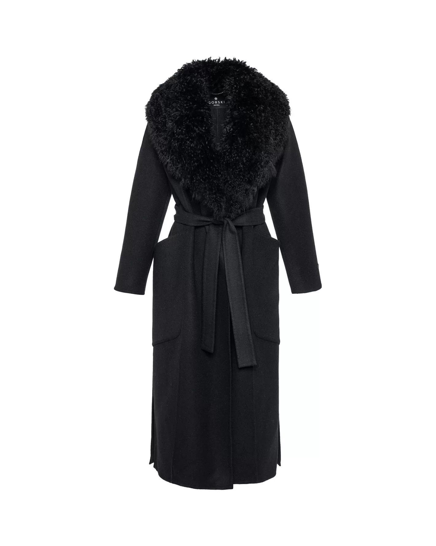 Women GORSKI Montreal Double Face Loro Piana Cashmere & Wool Coat With Det. Select Cashmere Goat Collar, Belt