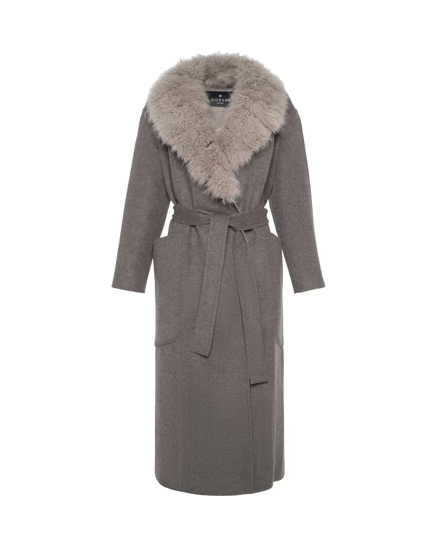 Women GORSKI Montreal Double Face Loro Piana Cashmere & Wool Coat With Det. Select Cashmere Goat Collar, Belt