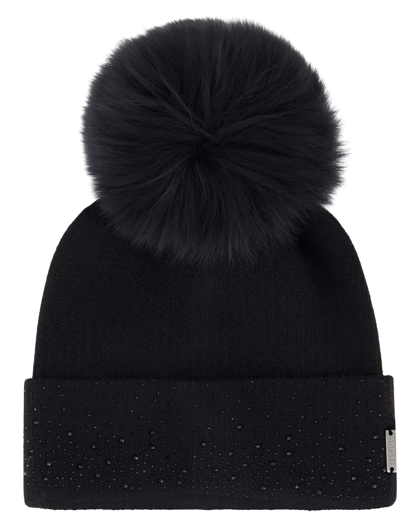 Women GORSKI Montreal Embellished Beanie With Toscana Shearling Lamb Pompom