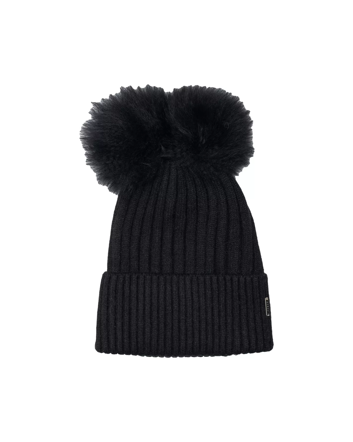 Women GORSKI Montreal Knit Hat With Double Toscana Shearling Lamb Pompom