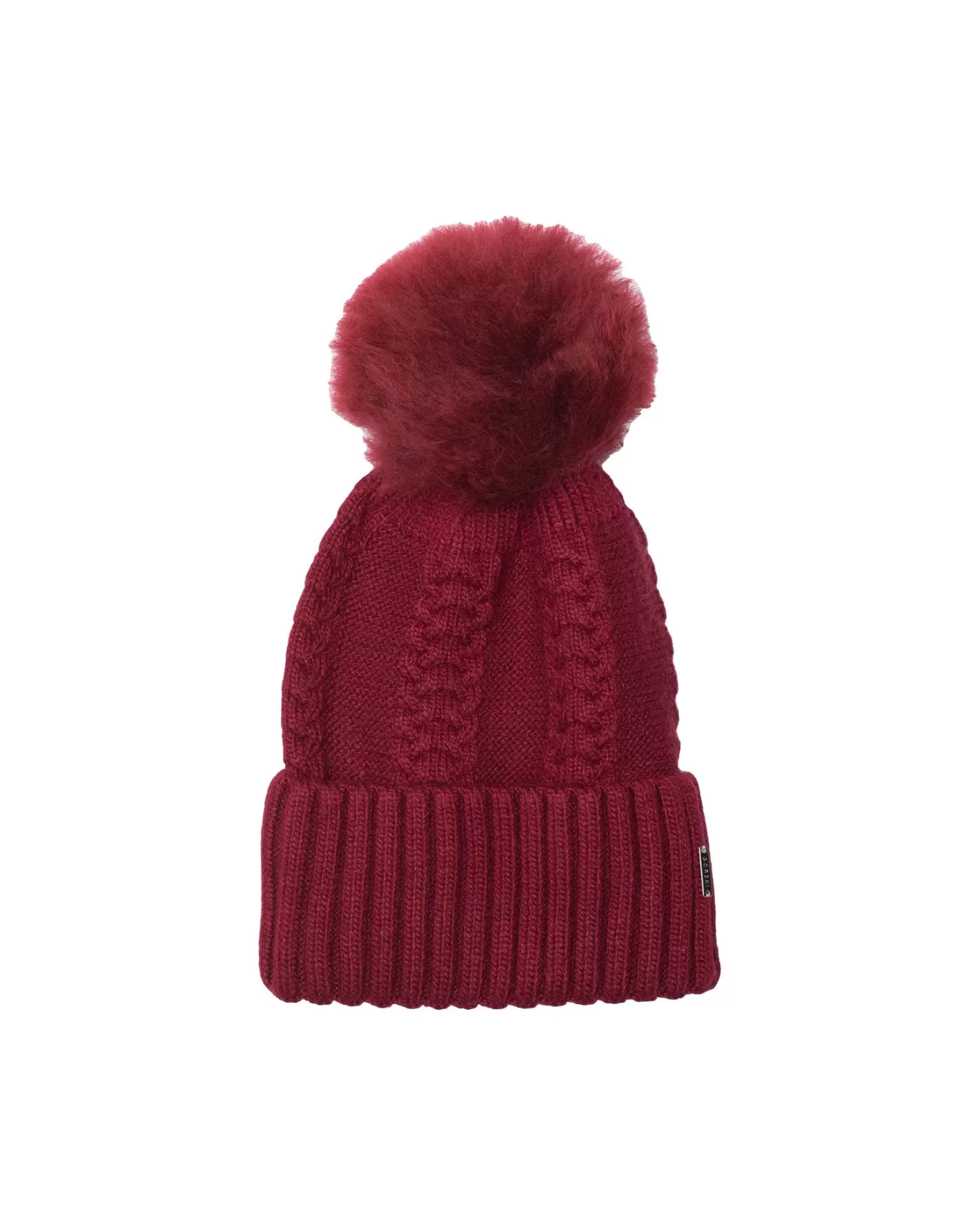 Women GORSKI Montreal Knit Hat With Toscana Shearling Lamb Pompom