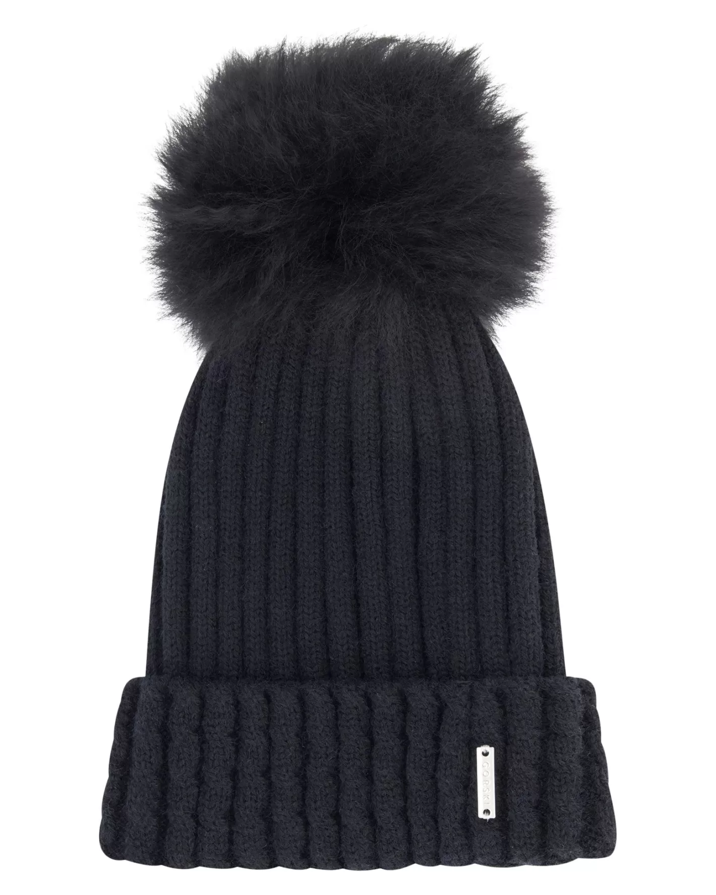 Women GORSKI Montreal Knit Hat With Toscana Shearling Lamb Pompom