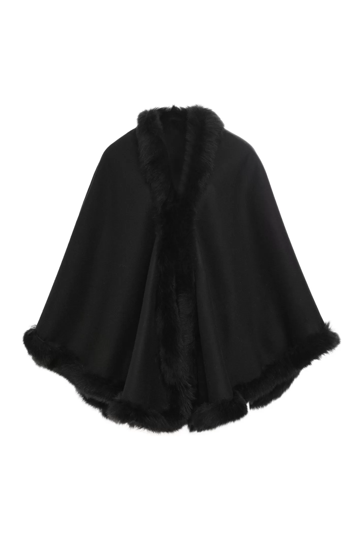 Women GORSKI Montreal Loro Piana Cashmere & Wool Cape With Merinillo Shearling Lamb Trim