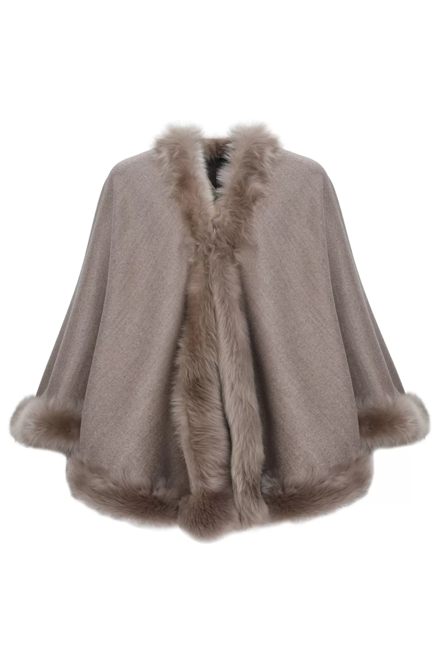 Women GORSKI Montreal Loro Piana Cashmere & Wool Cape With Merinillo Shearling Lamb Trim