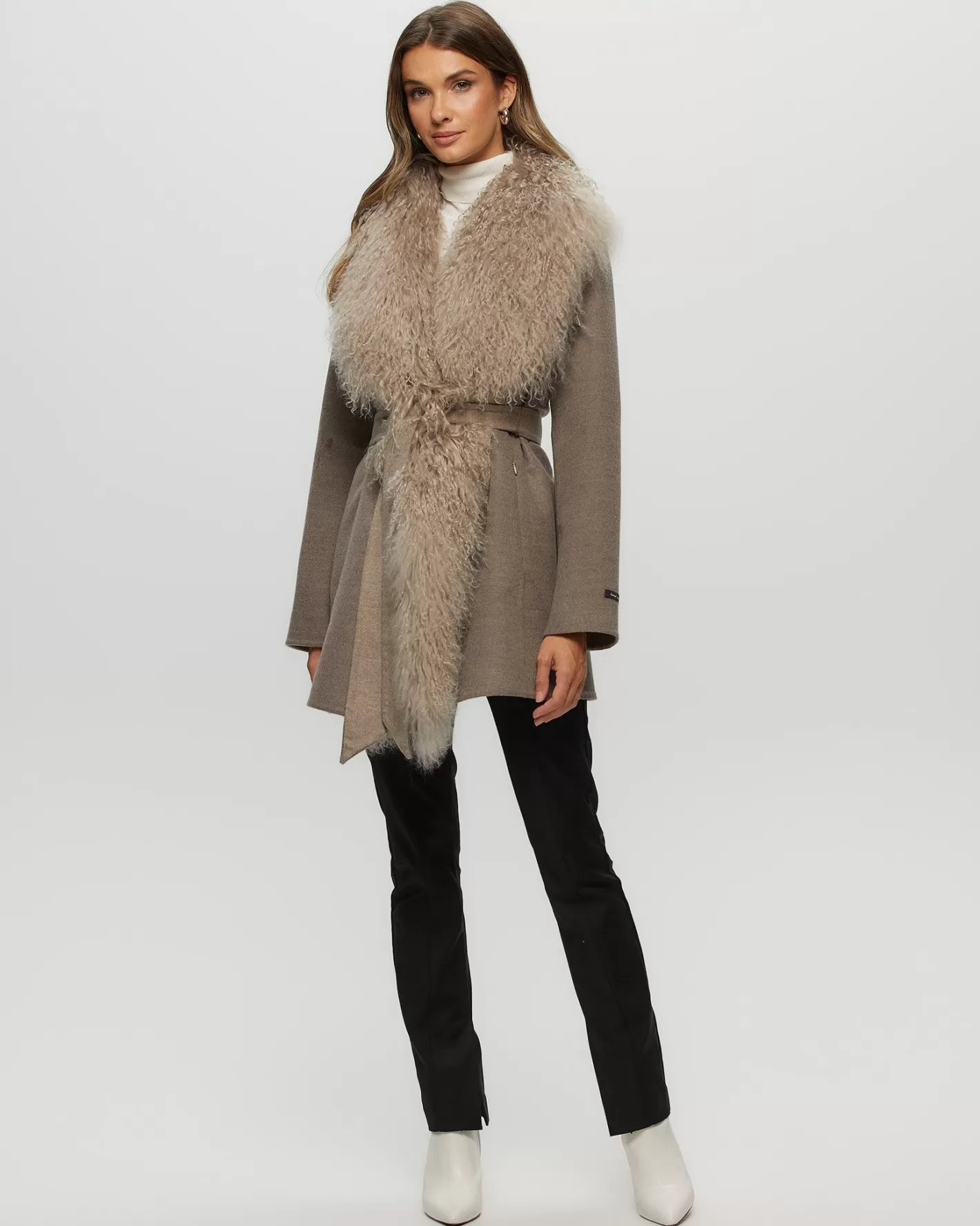 Women GORSKI Montreal Loro Piana Cashmere & Wool Jacket With Select Lamb Trim