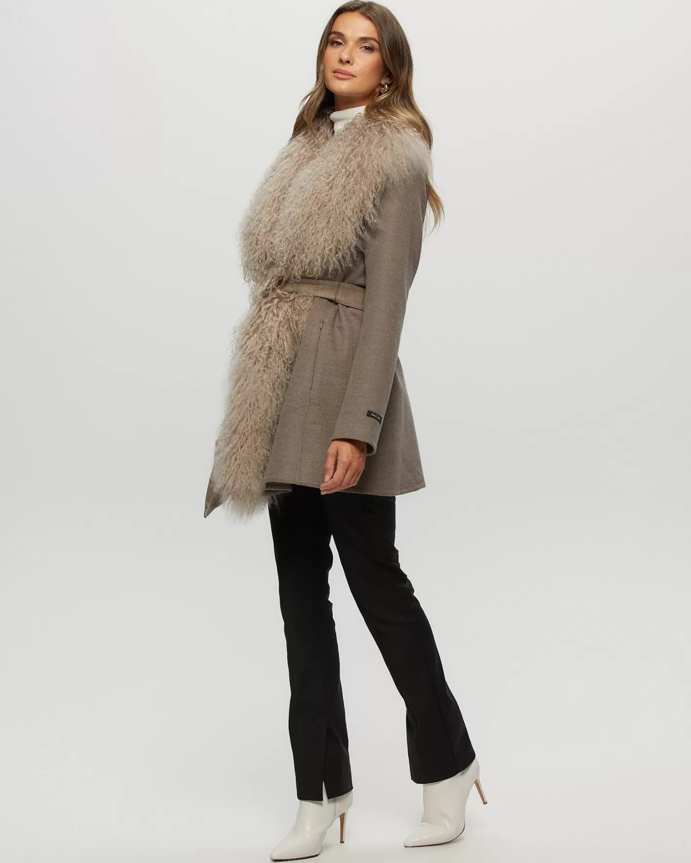 Women GORSKI Montreal Loro Piana Cashmere & Wool Jacket With Select Lamb Trim