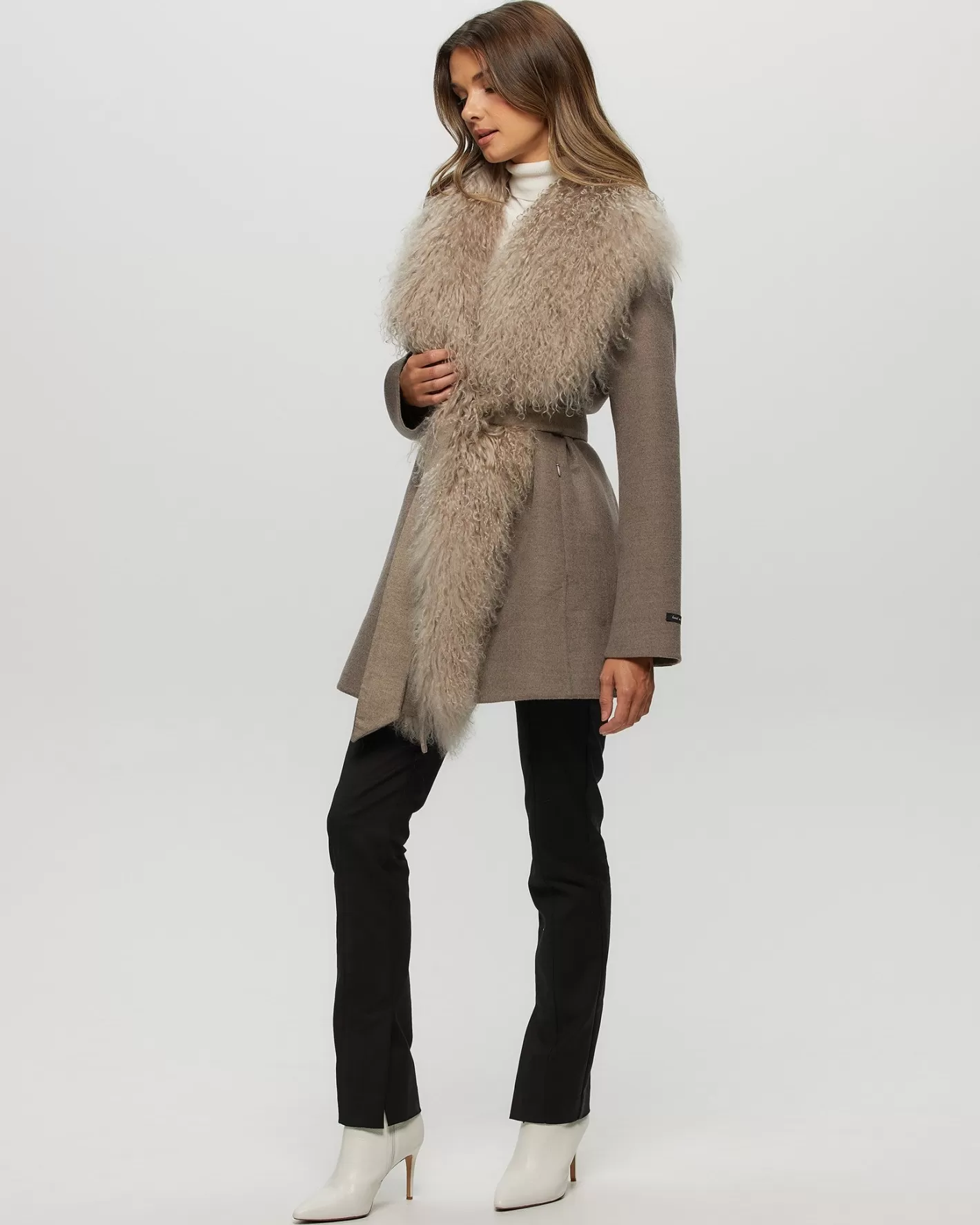 Women GORSKI Montreal Loro Piana Cashmere & Wool Jacket With Select Lamb Trim