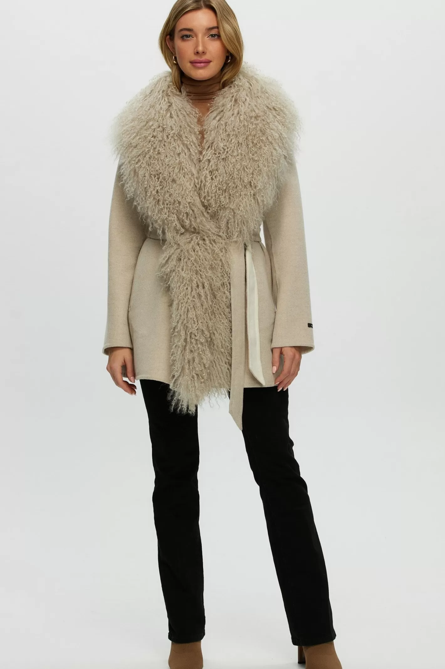 Women GORSKI Montreal Loro Piana Cashmere & Wool Jacket With Select Lamb Trim