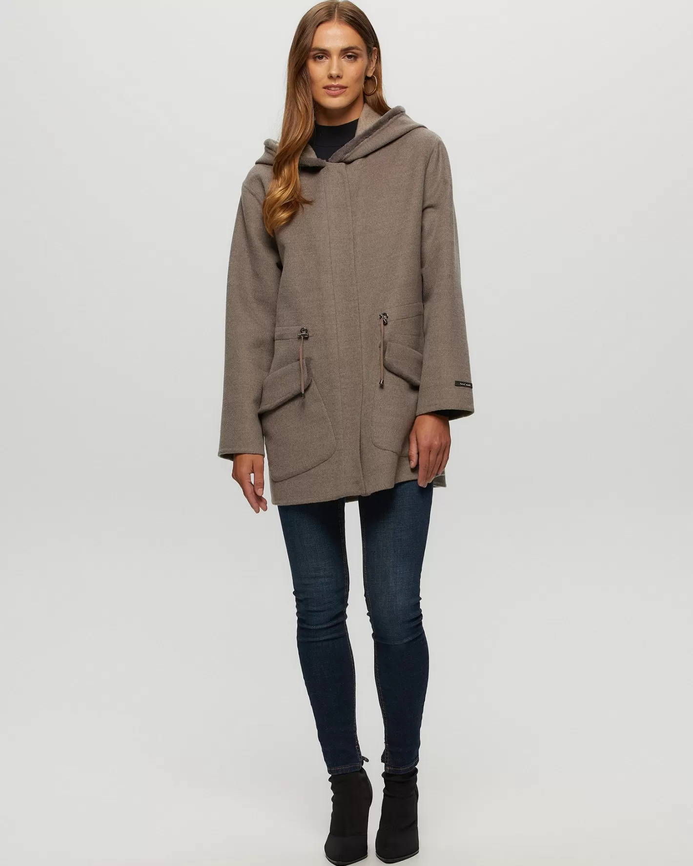 Women GORSKI Montreal Loro Piana Cashmere & Wool Parka With Merino Shearling Lamb Hood Trim