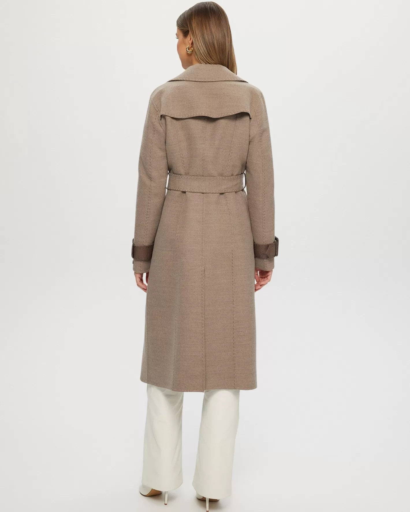Women GORSKI Montreal Loro Piana Cashmere & Wool Trench Coat With Leather Trim
