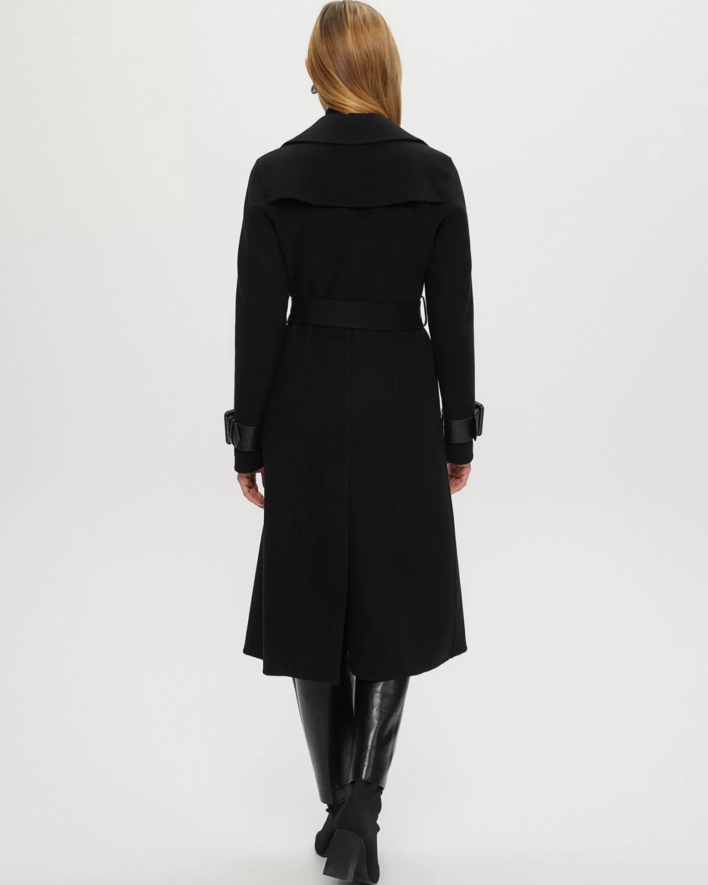 Women GORSKI Montreal Loro Piana Cashmere & Wool Trench Coat With Leather Trim