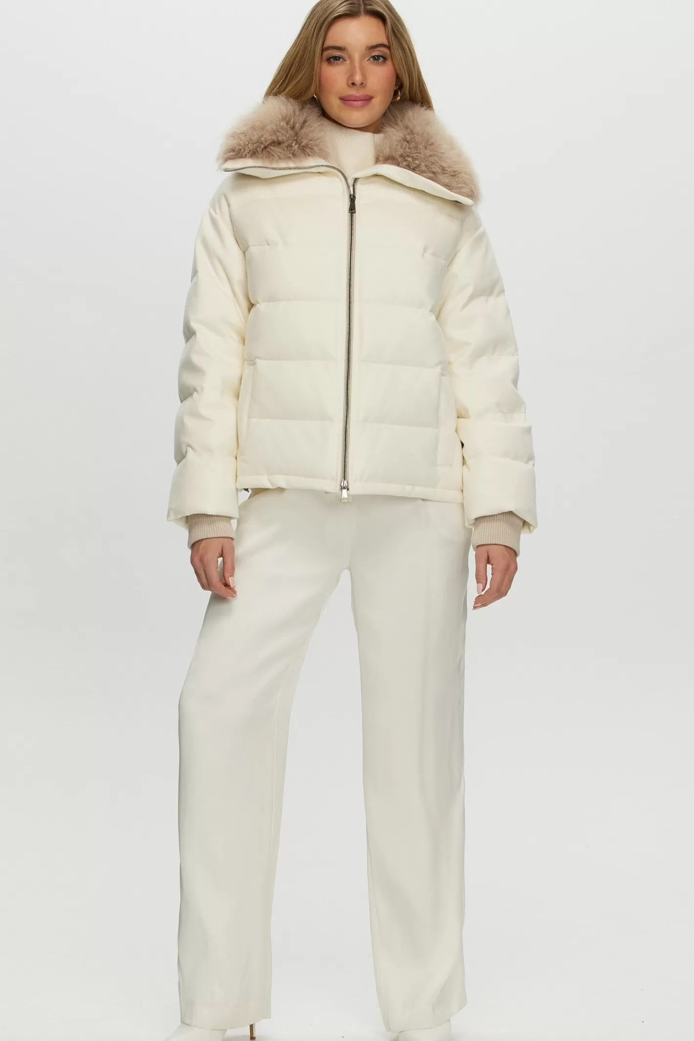Women GORSKI Montreal Loro Piana Cashmere Down Jacket With Select Cashmere Goat Collar