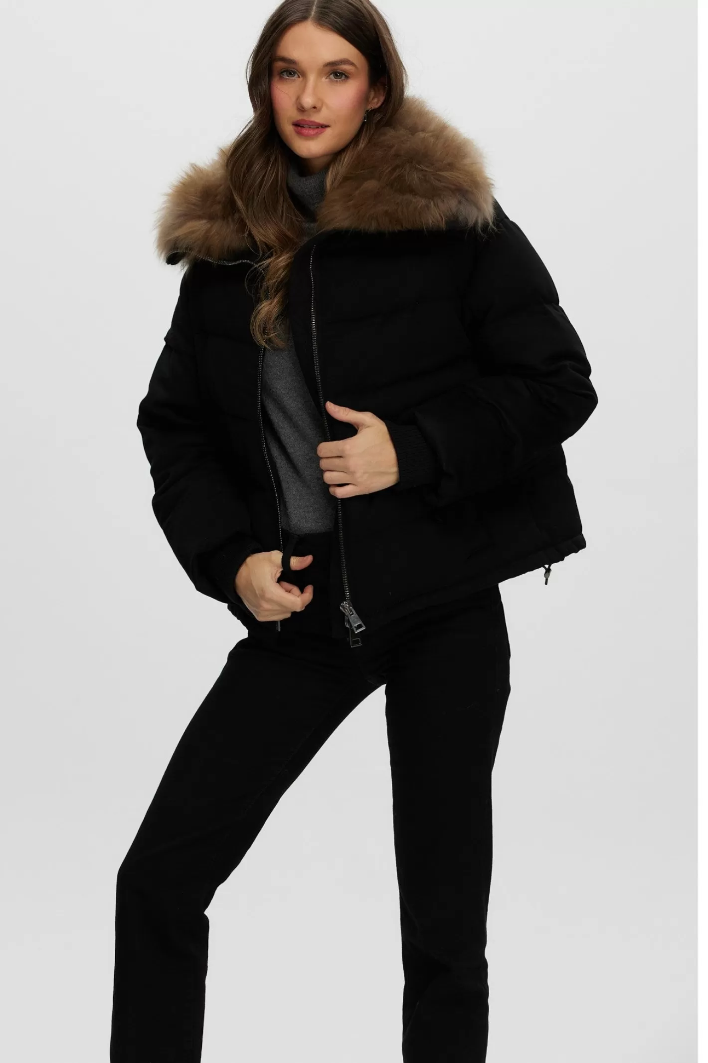 Women GORSKI Montreal Loro Piana Cashmere Down Jacket With Select Cashmere Goat Collar