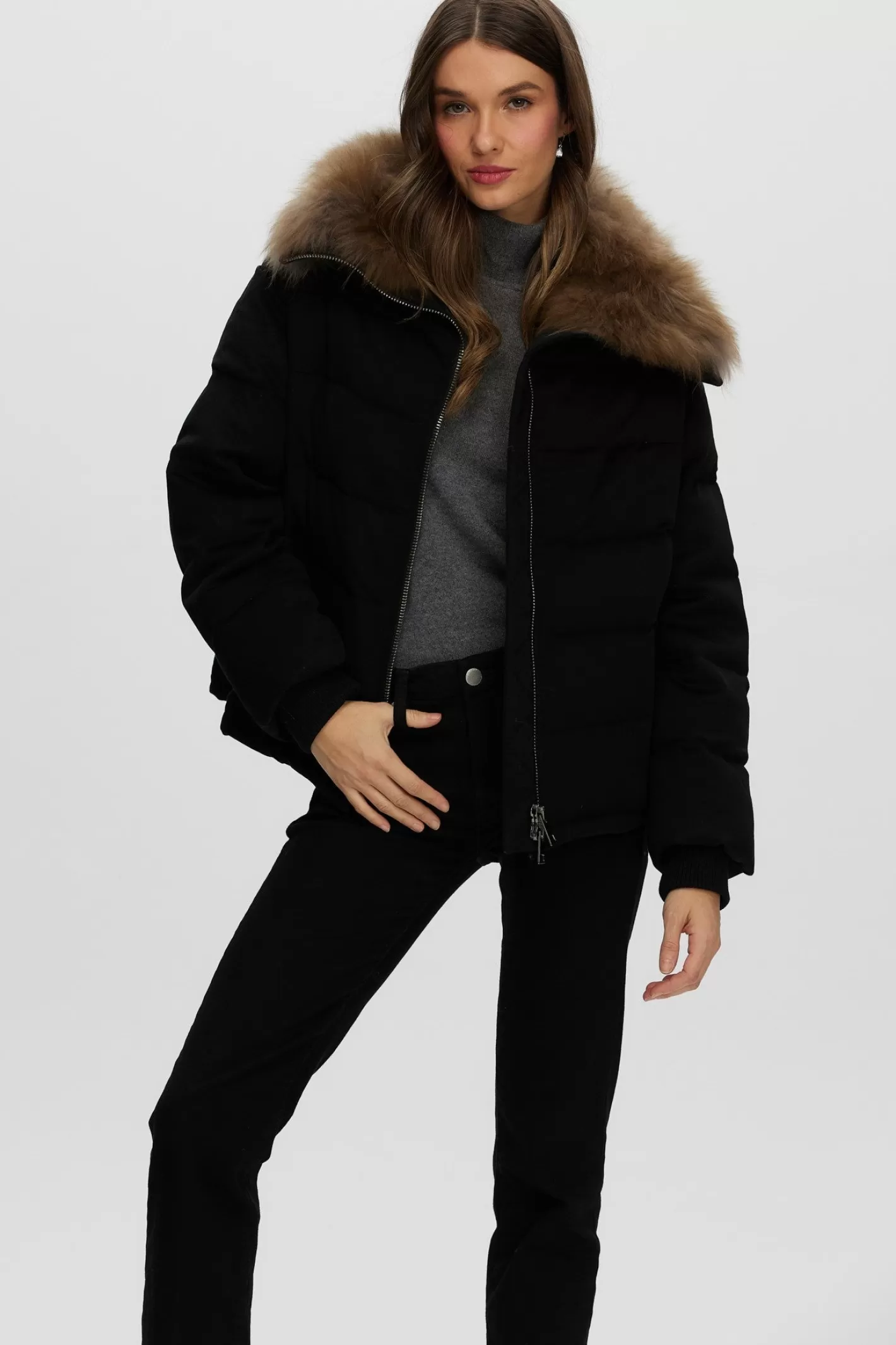 Women GORSKI Montreal Loro Piana Cashmere Down Jacket With Select Cashmere Goat Collar