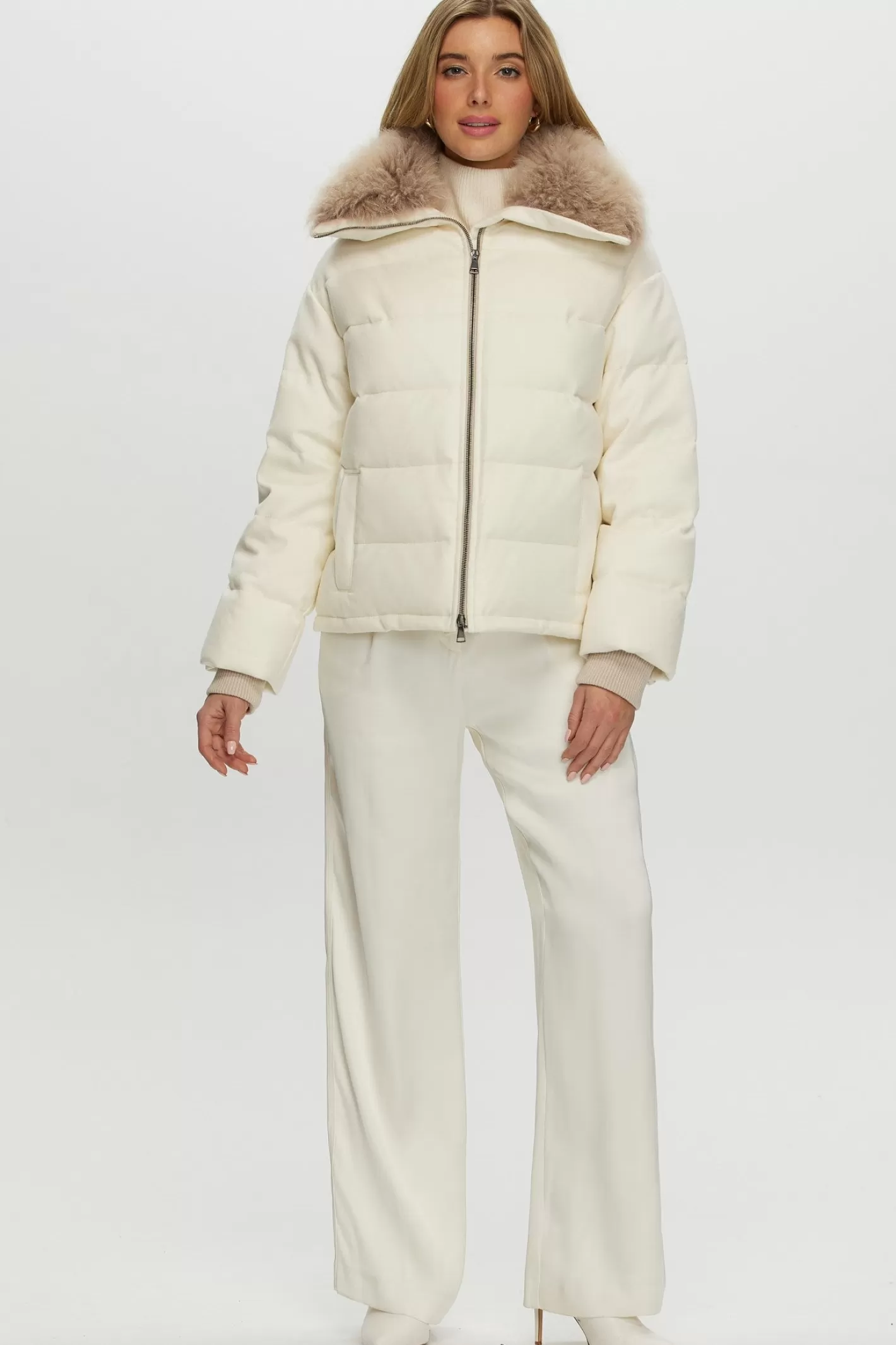 Women GORSKI Montreal Loro Piana Cashmere Down Jacket With Select Cashmere Goat Collar
