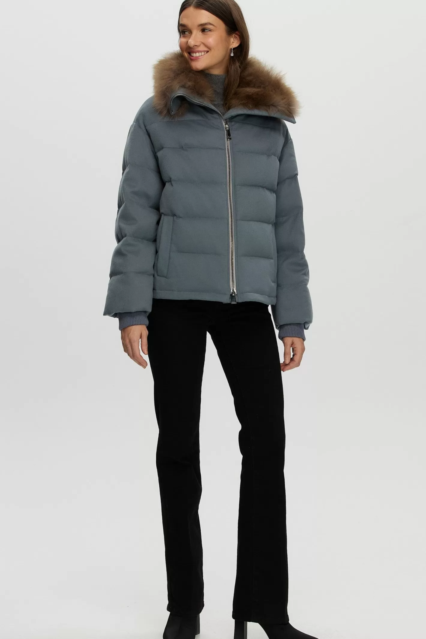 Women GORSKI Montreal Loro Piana Cashmere Down Jacket With Select Cashmere Goat Collar