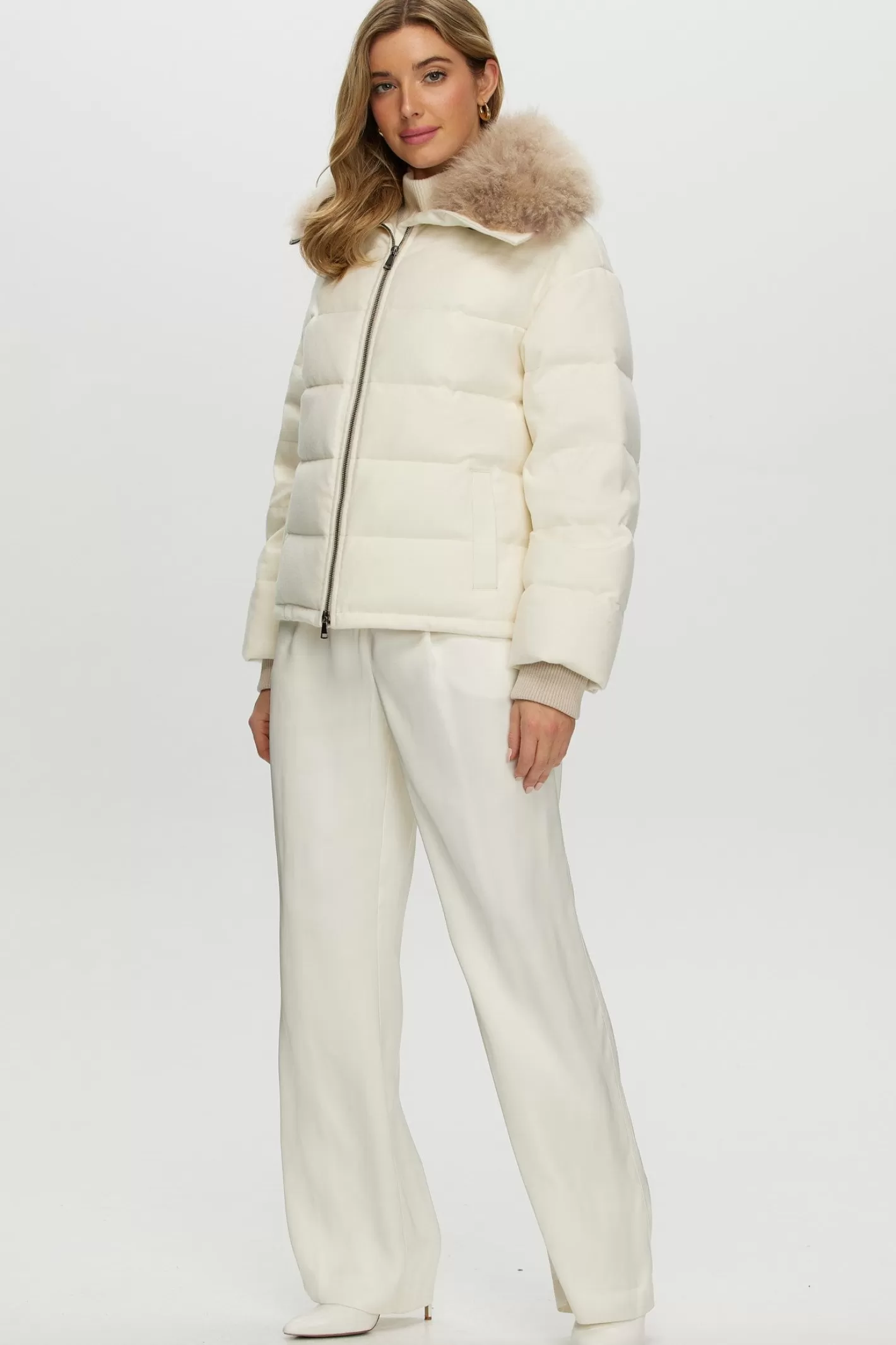 Women GORSKI Montreal Loro Piana Cashmere Down Jacket With Select Cashmere Goat Collar