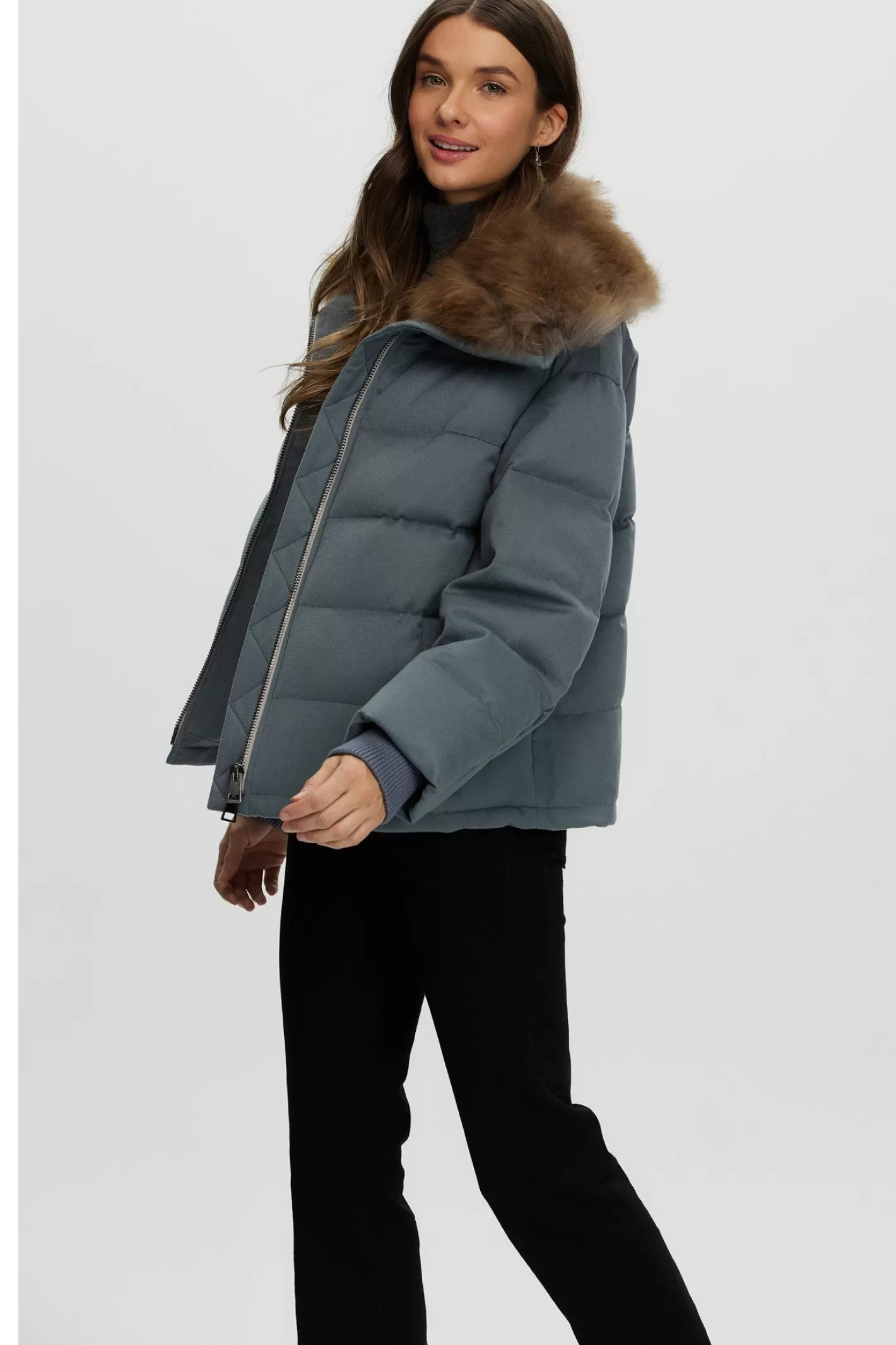 Women GORSKI Montreal Loro Piana Cashmere Down Jacket With Select Cashmere Goat Collar
