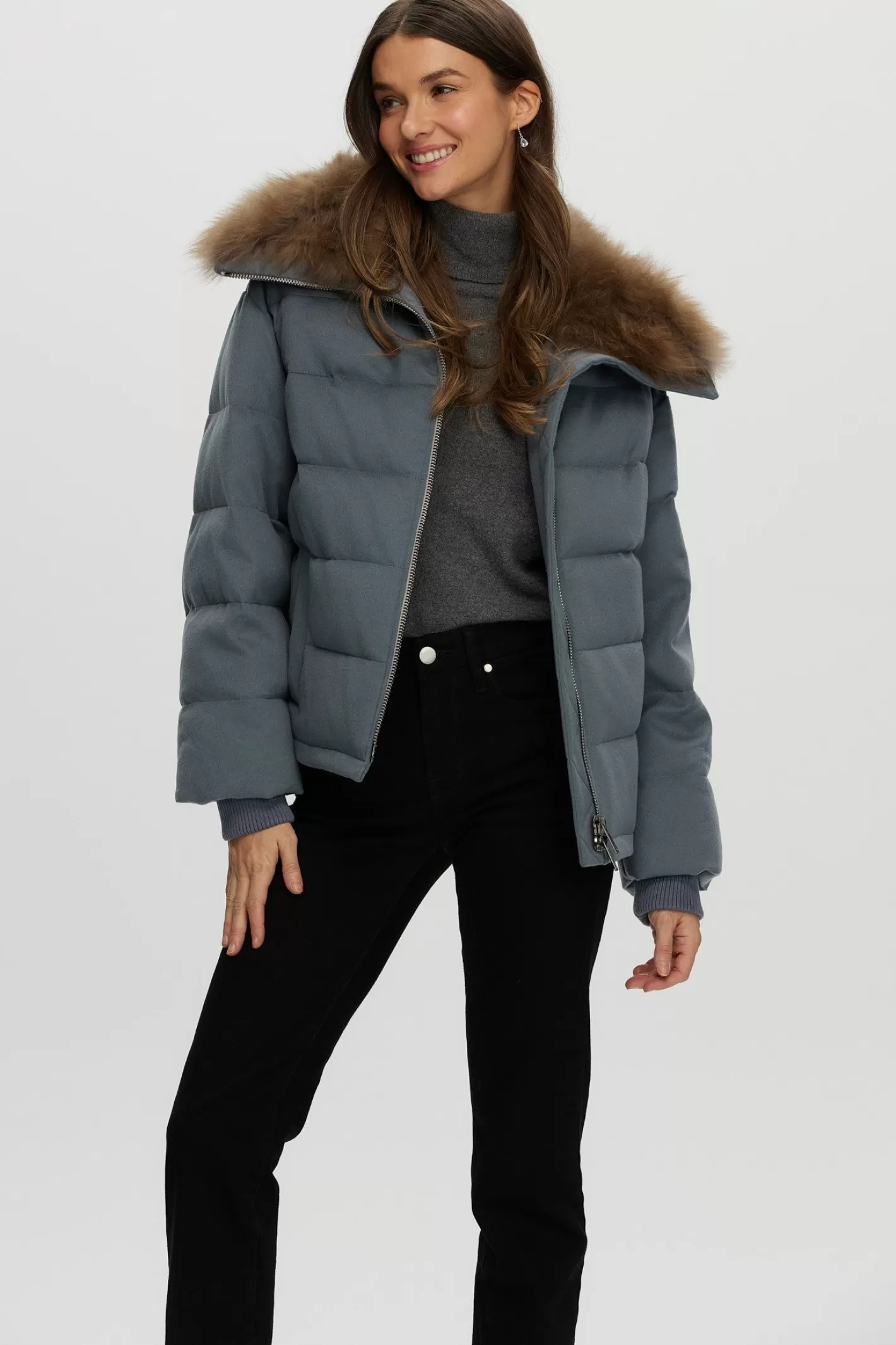 Women GORSKI Montreal Loro Piana Cashmere Down Jacket With Select Cashmere Goat Collar